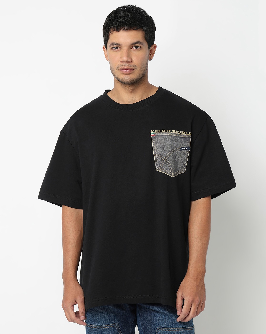 GAS | GAS Regular Fit Crewneck T-Shirt with Signature Branding