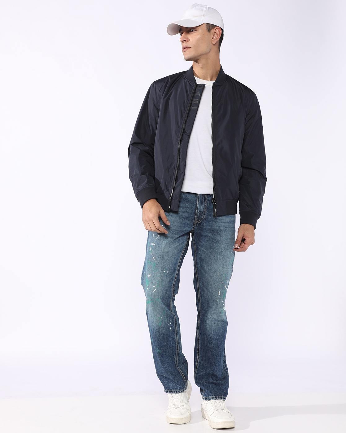 GAS | Jaxon Straight Fit Mid Rise Heavy Wash Blue Jeans