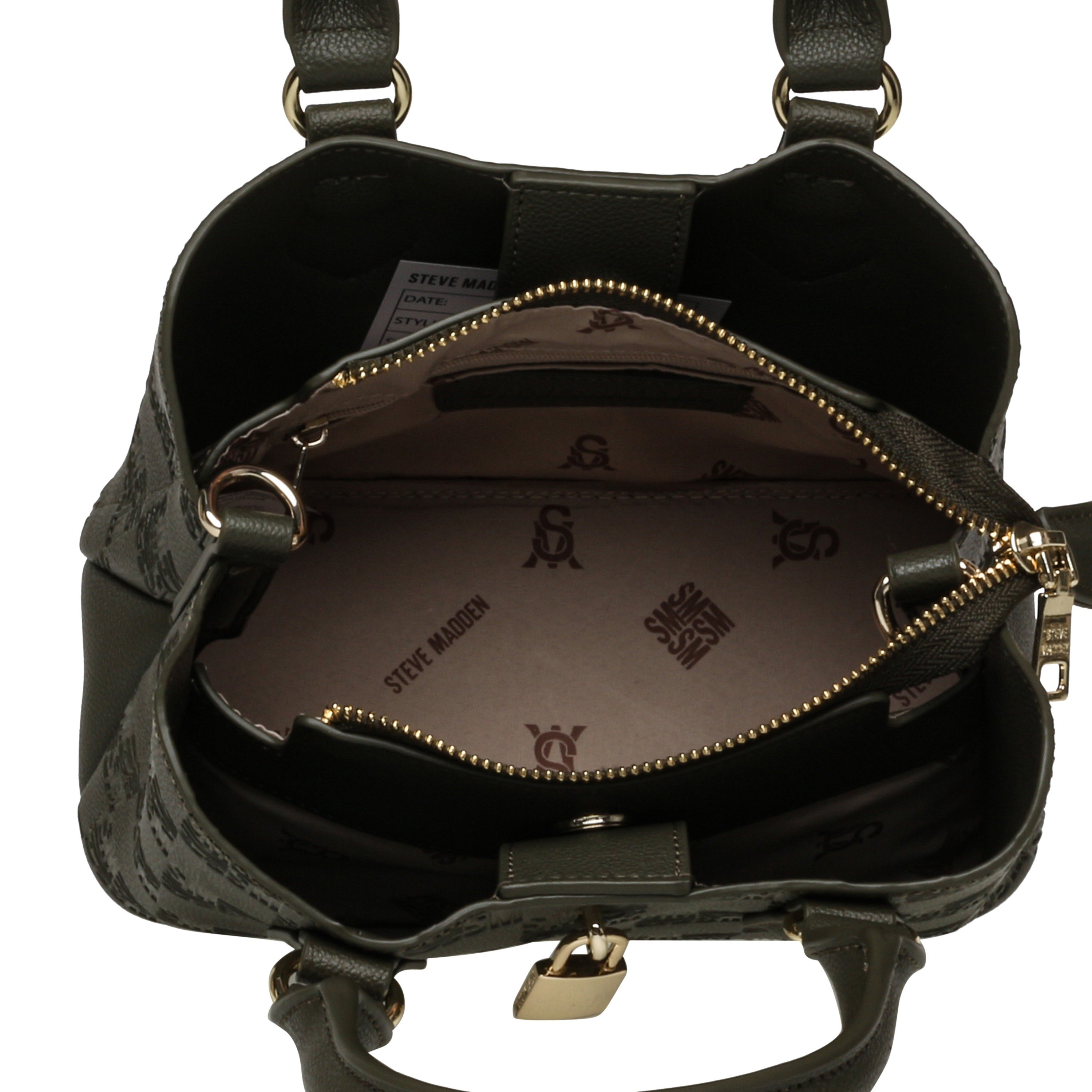 Bnotice-2 Olive-Gold Satchel
