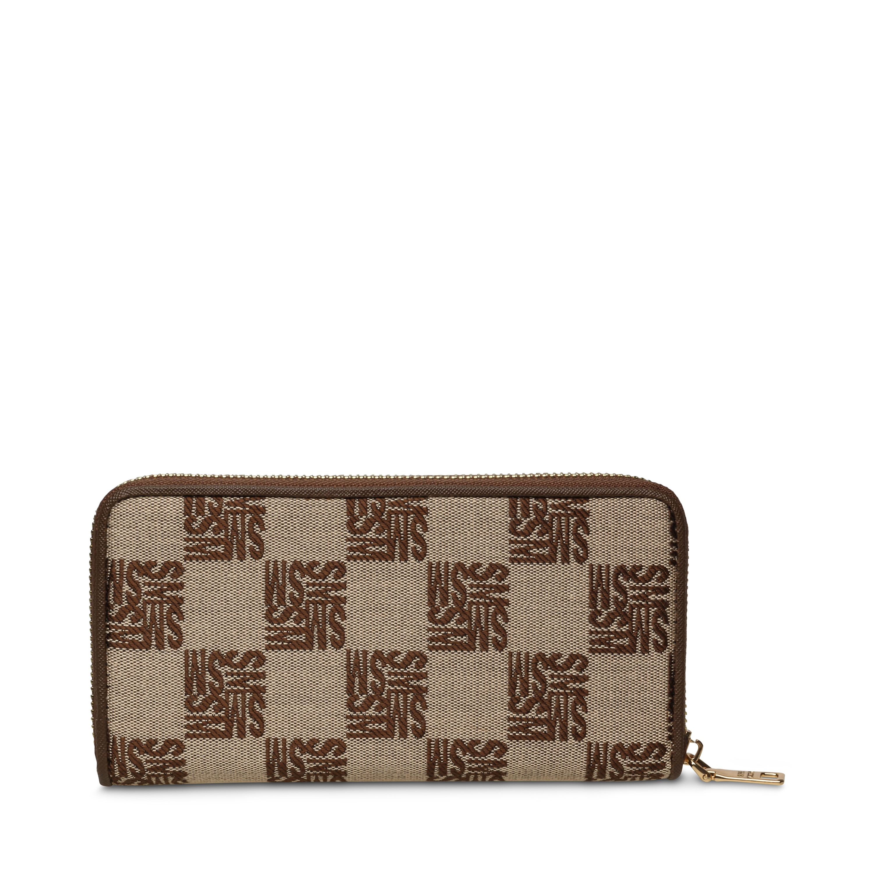 Bemi Brown-Gold Clutches & Wallets