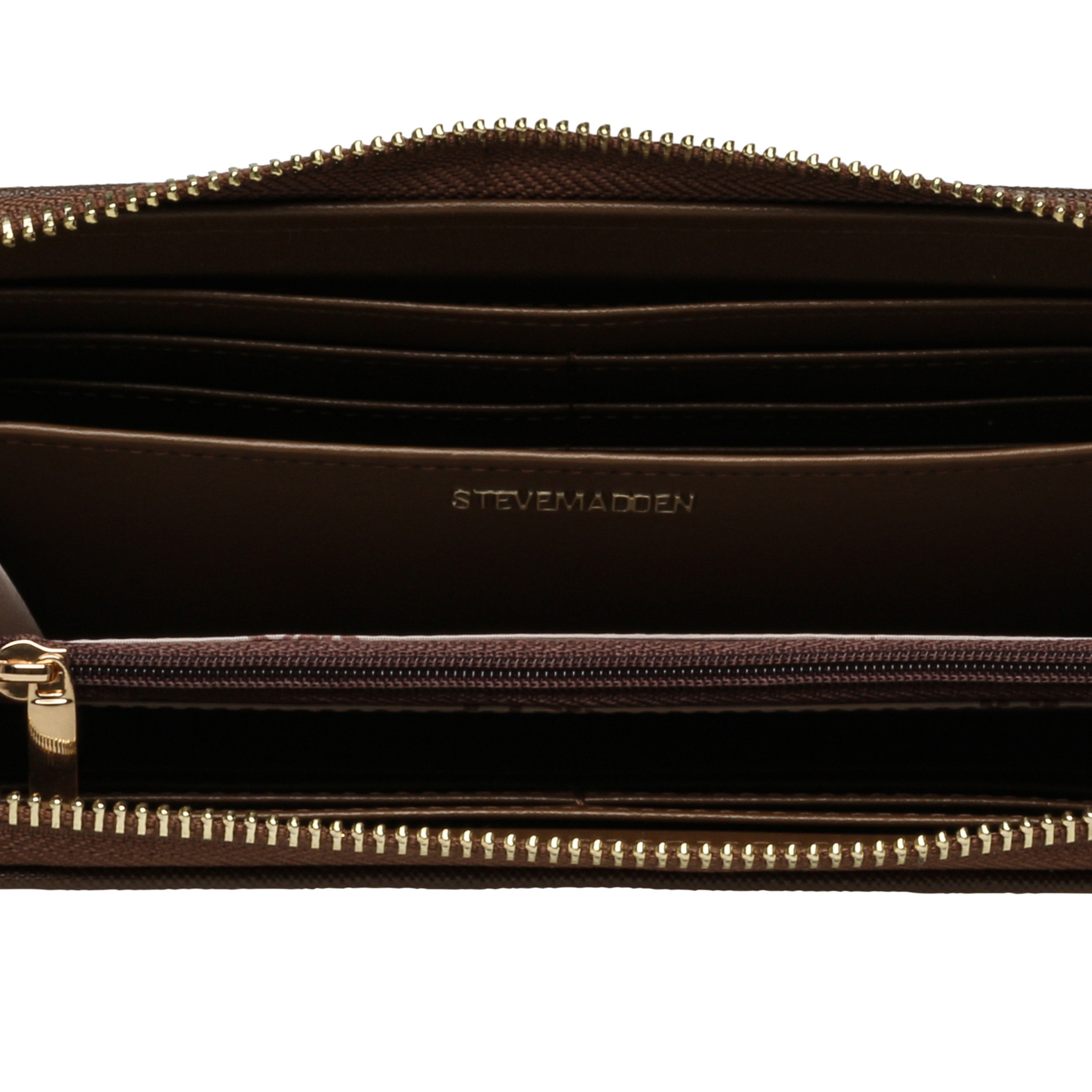 Bemi Brown-Gold Clutches & Wallets