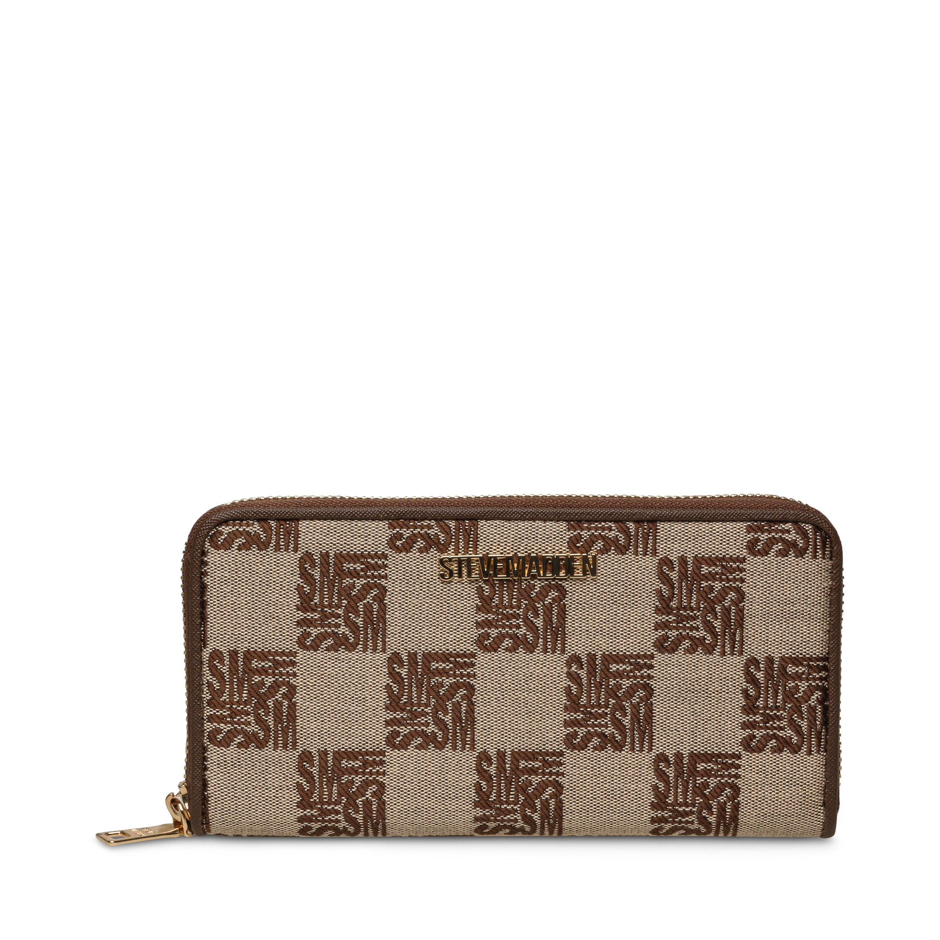 Bemi Brown-Gold Clutches & Wallets