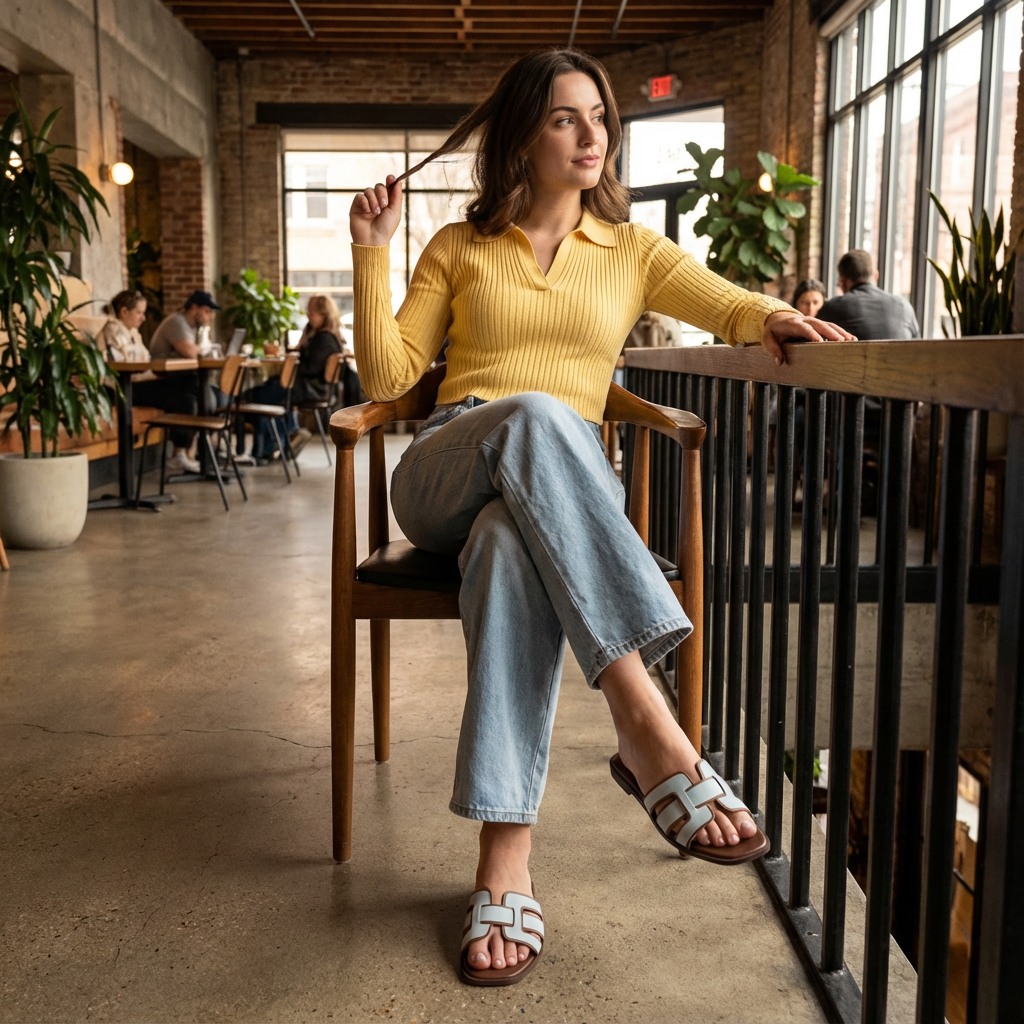 Solene Brown/Blue Flats