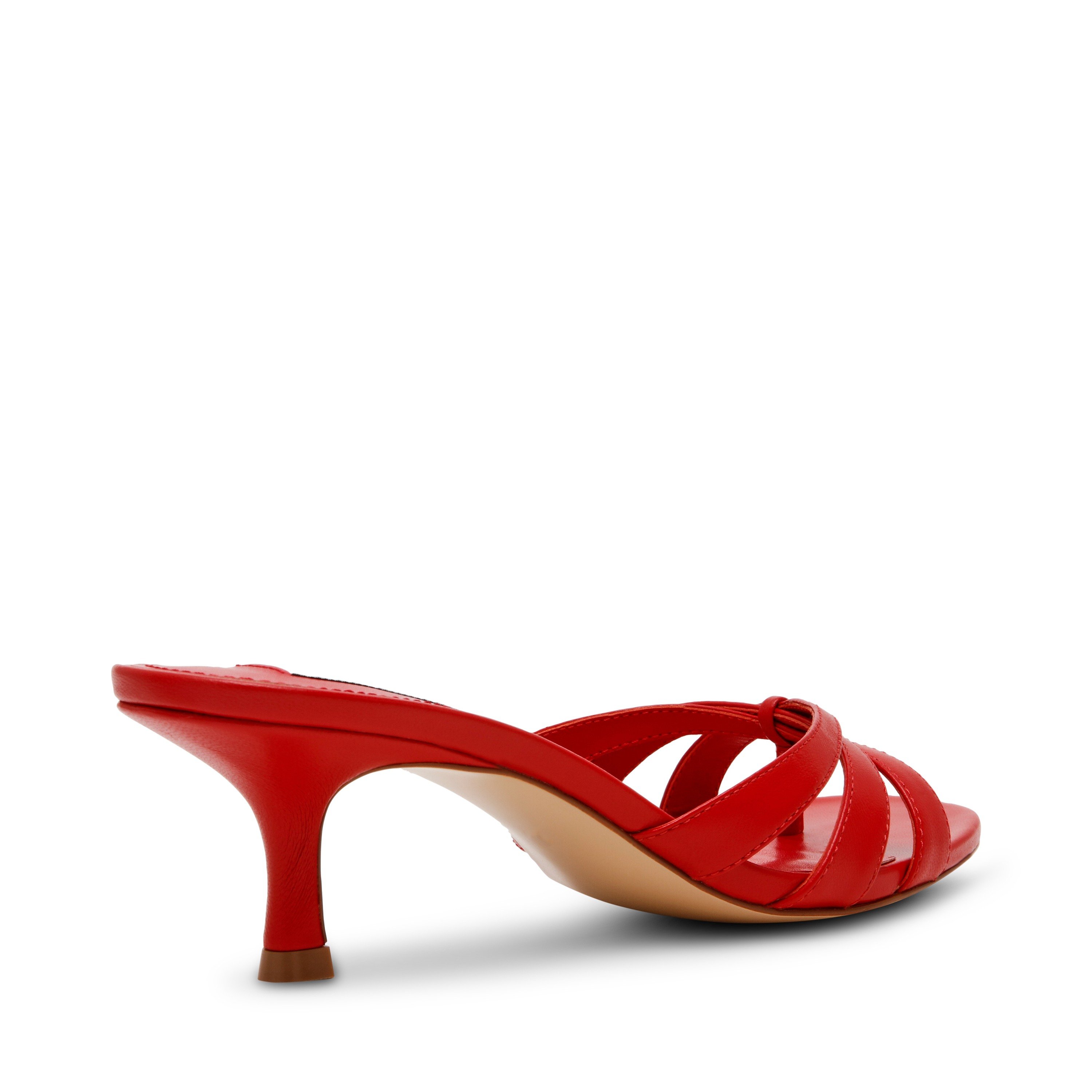 Cary-In Red Leather Heels  Sandals