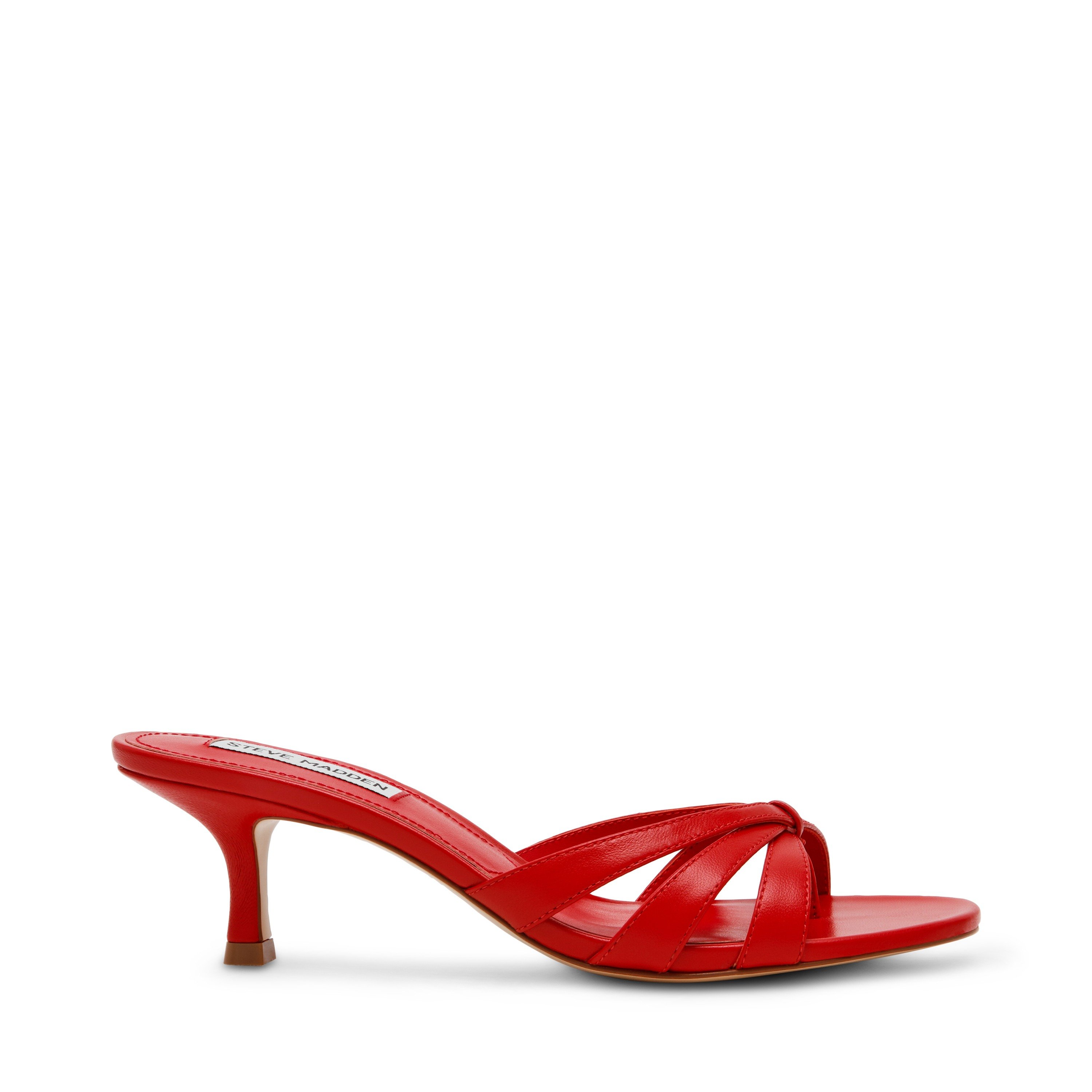 Cary-In Red Leather Heels  Sandals