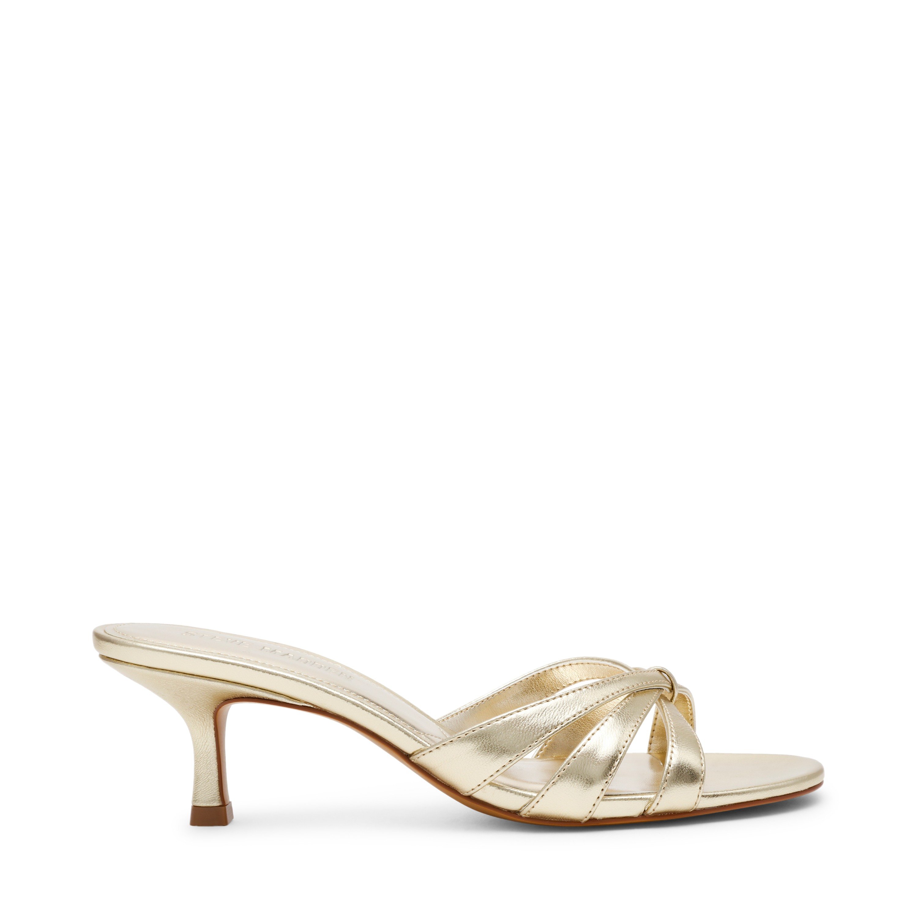 Cary-In Gold Leather Heels  Sandals