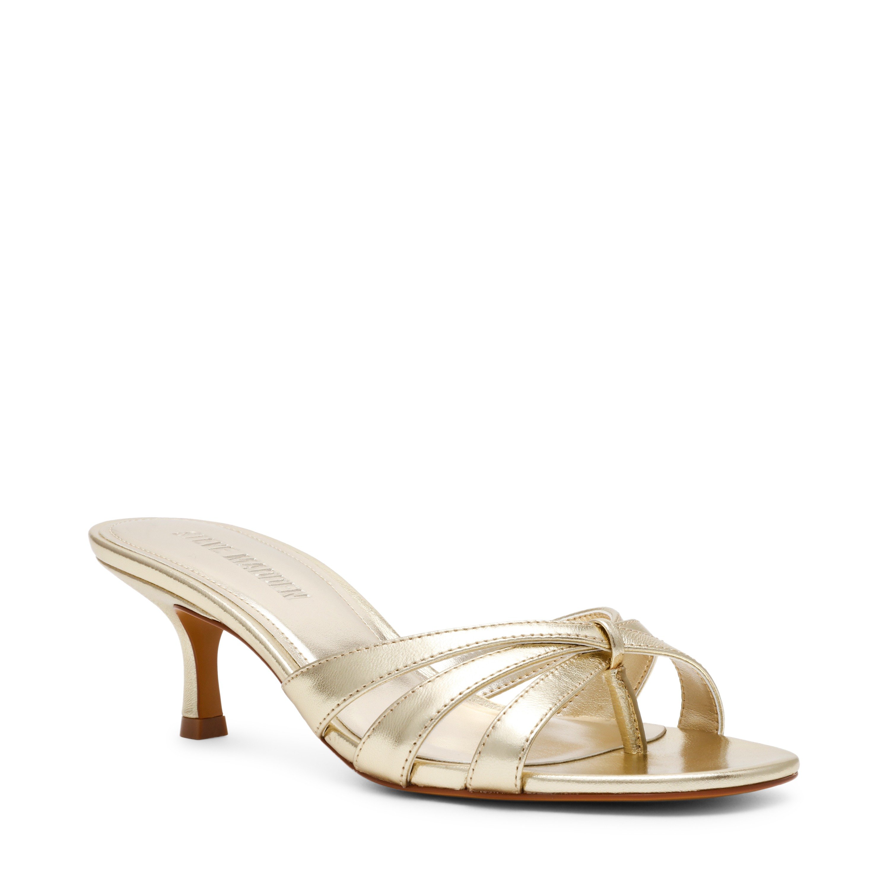Cary-In Gold Leather Heels  Sandals