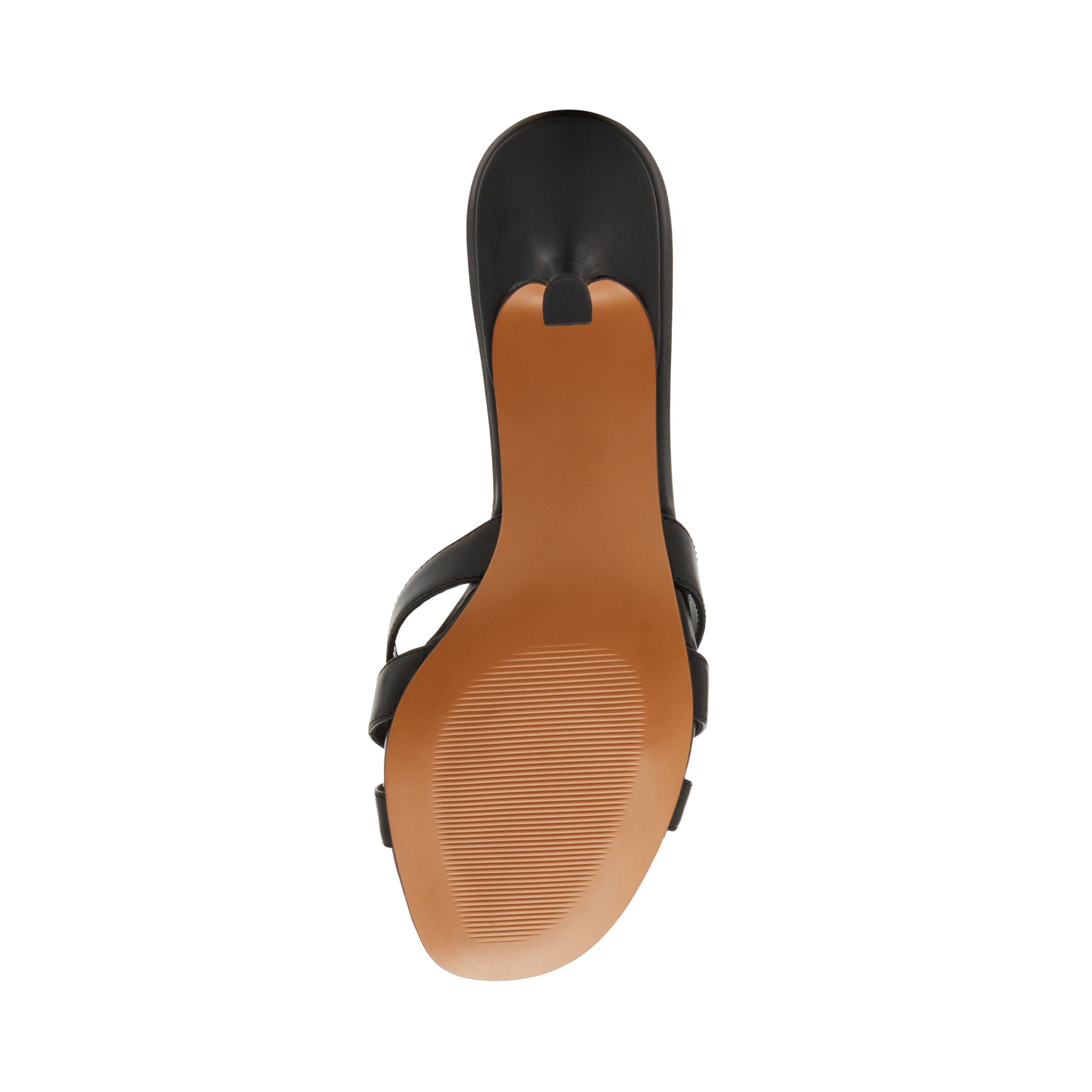 Cary-In Black Leather Heels Sandals