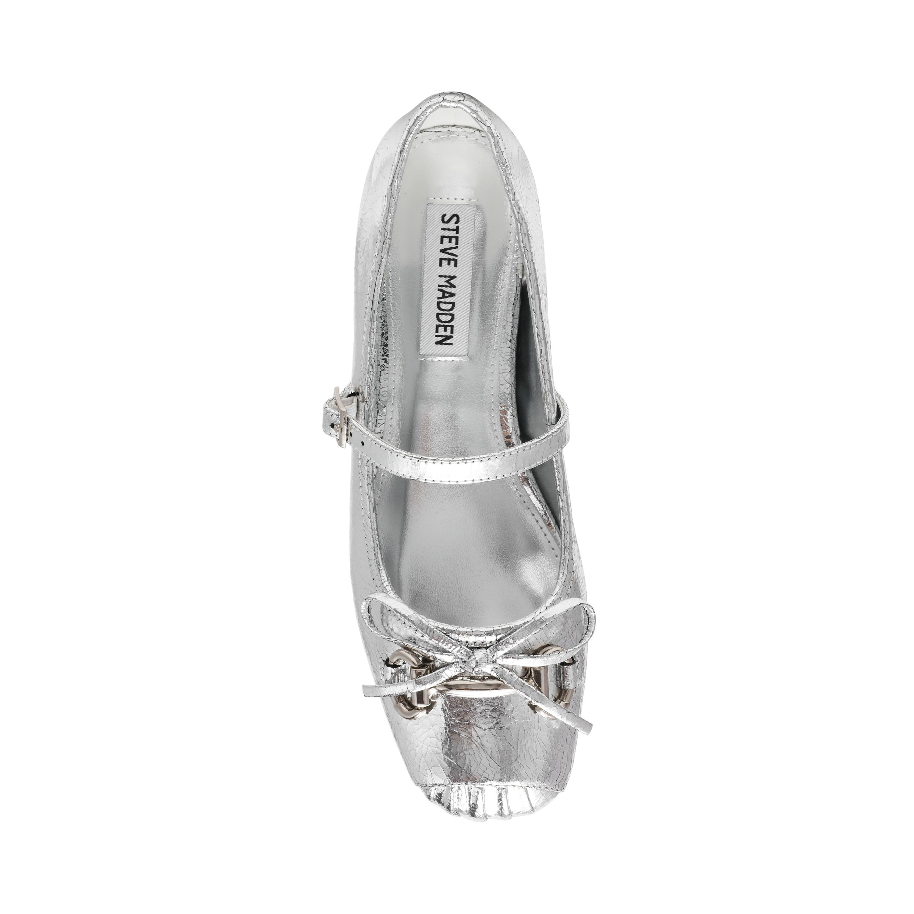 Leeta-In Silver Crinkle Ballerinas
