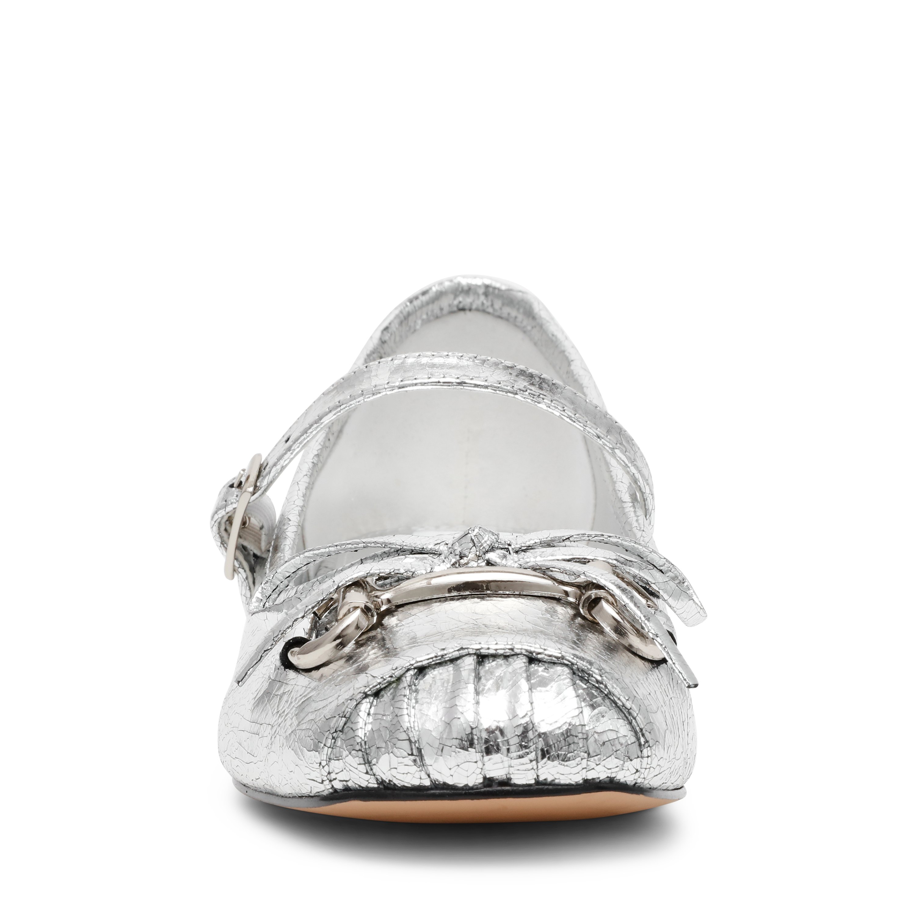 Leeta-In Silver Crinkle Ballerinas