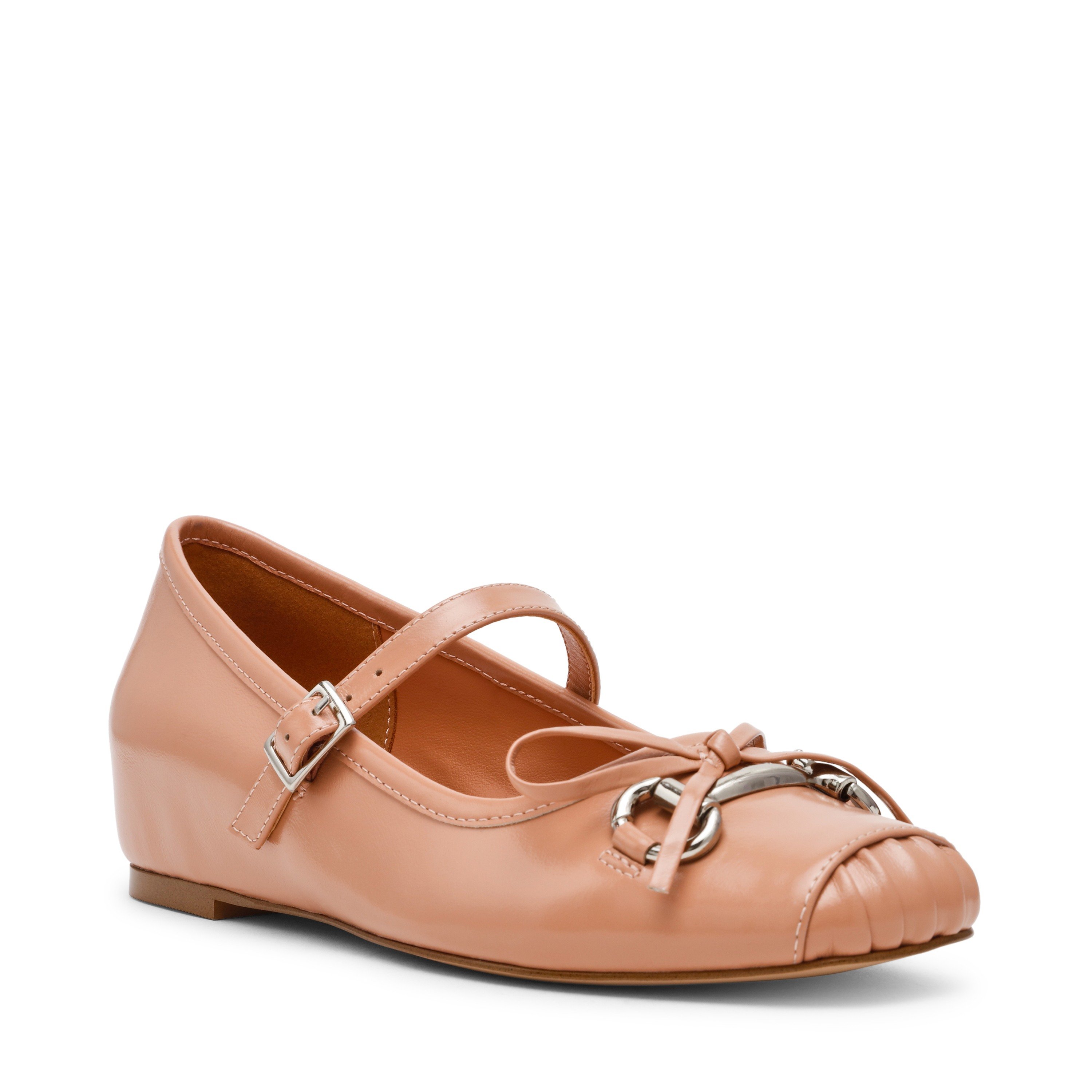 Leeta-In Clay Leather Ballerinas
