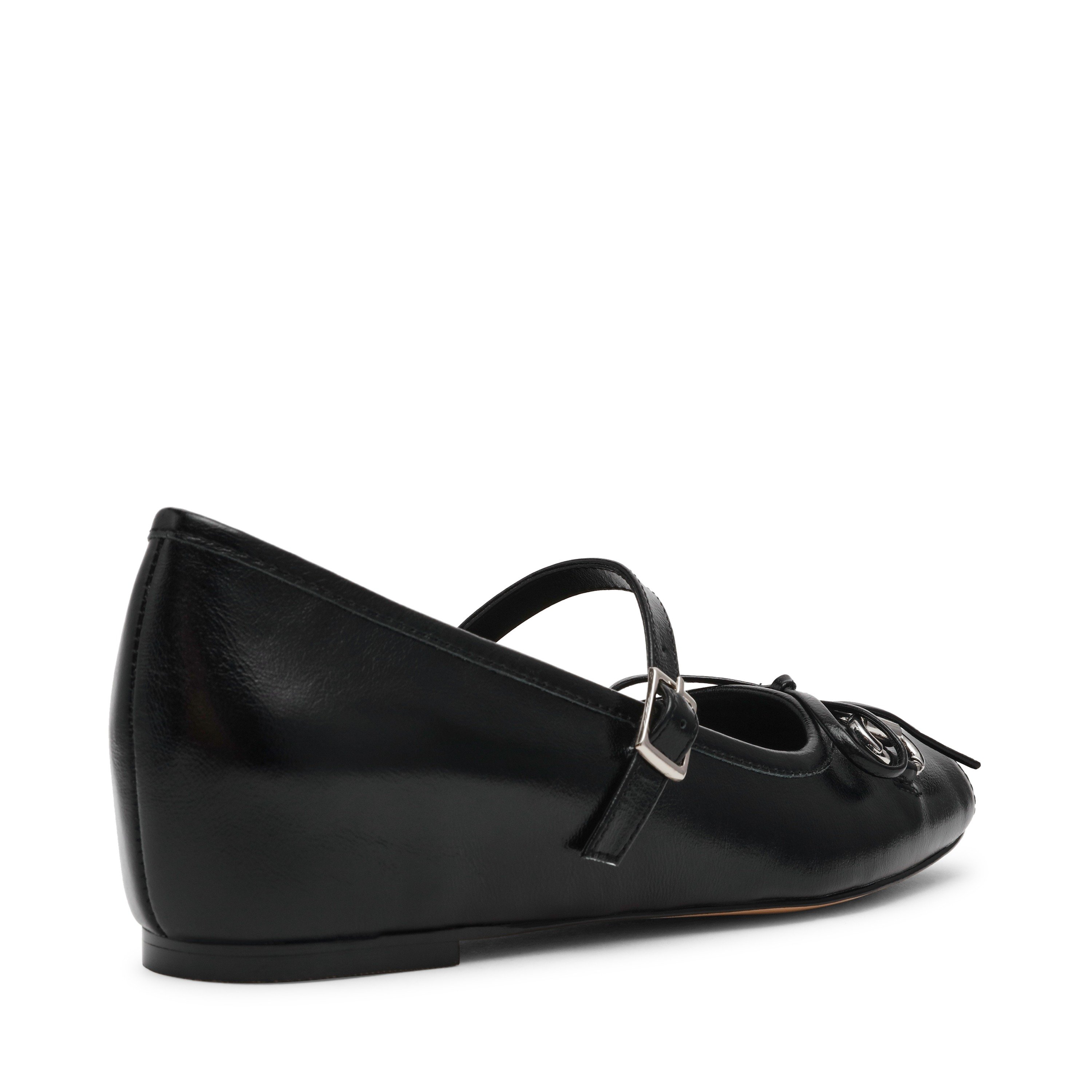 Leeta-In Black Leather Ballerinas