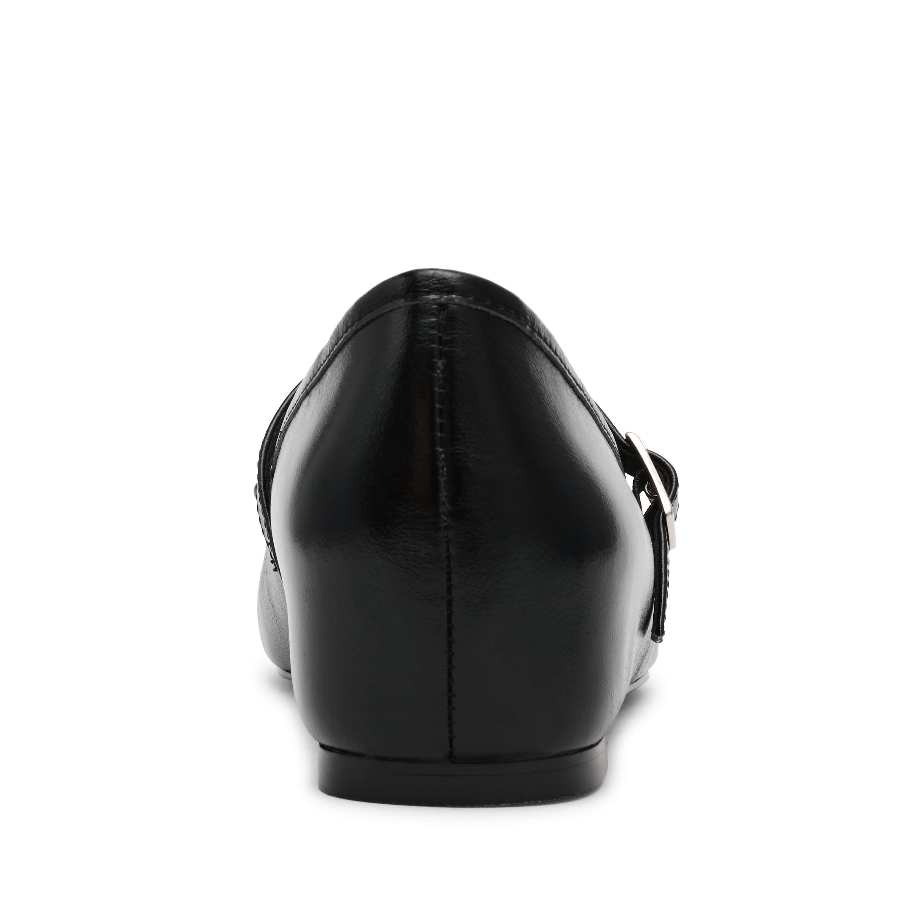 Leeta-In Black Leather Ballerinas