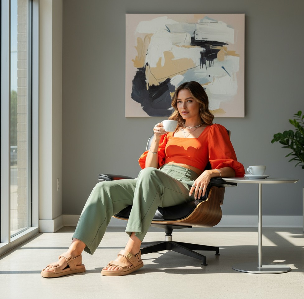 MONA-IN Tan Leather Flats