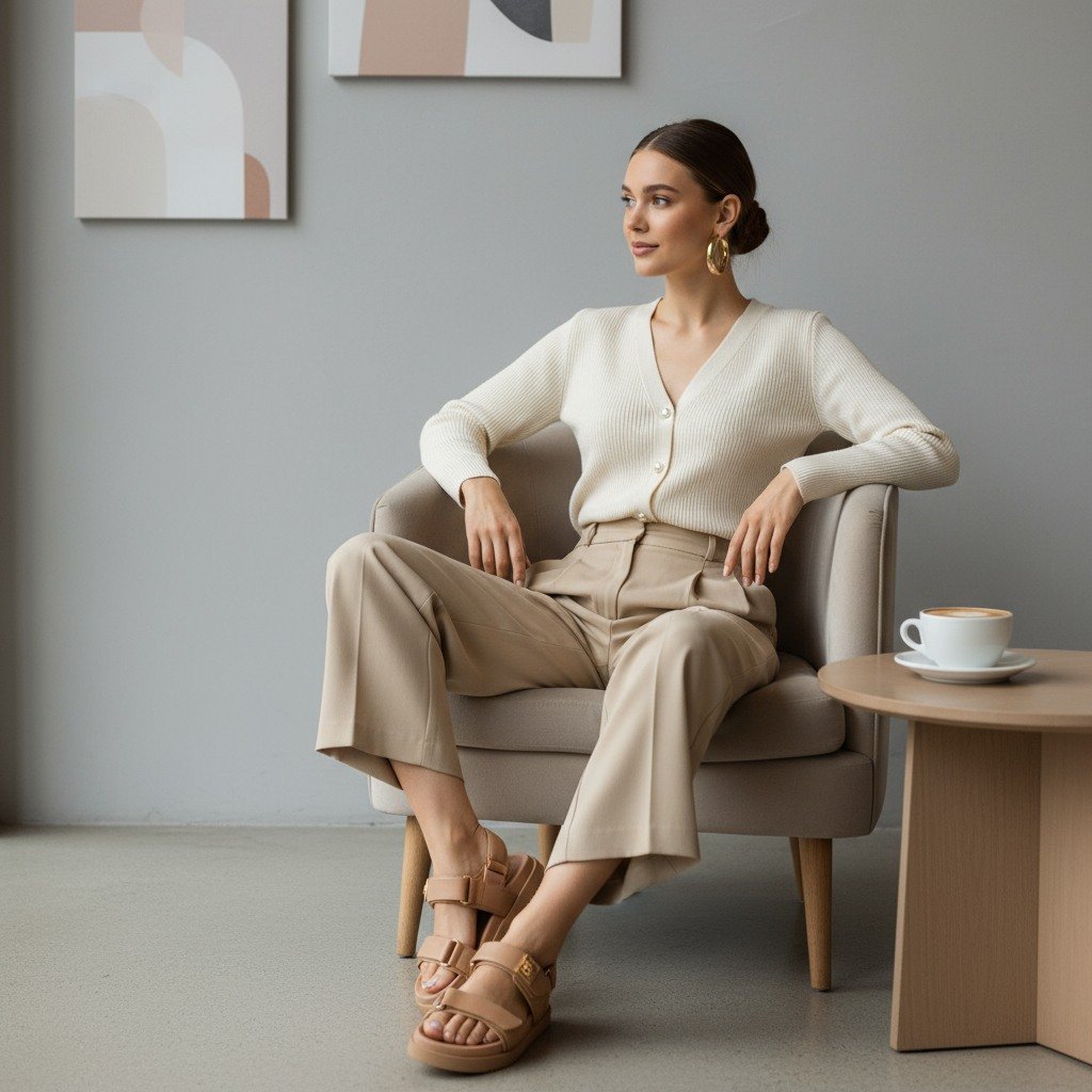 MONA-IN Tan Leather Flats