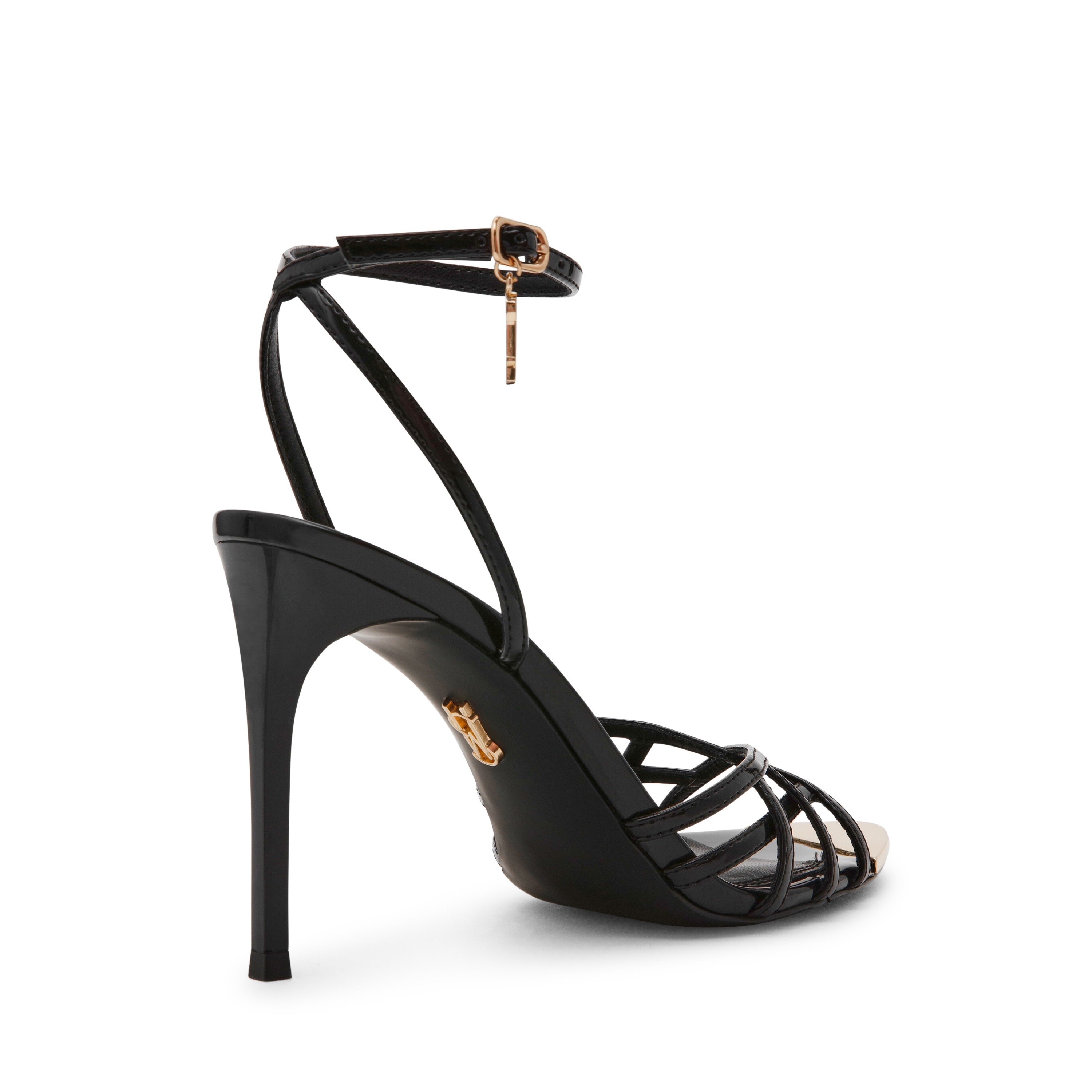 Peepshow-In Black Patent Heels Sandals