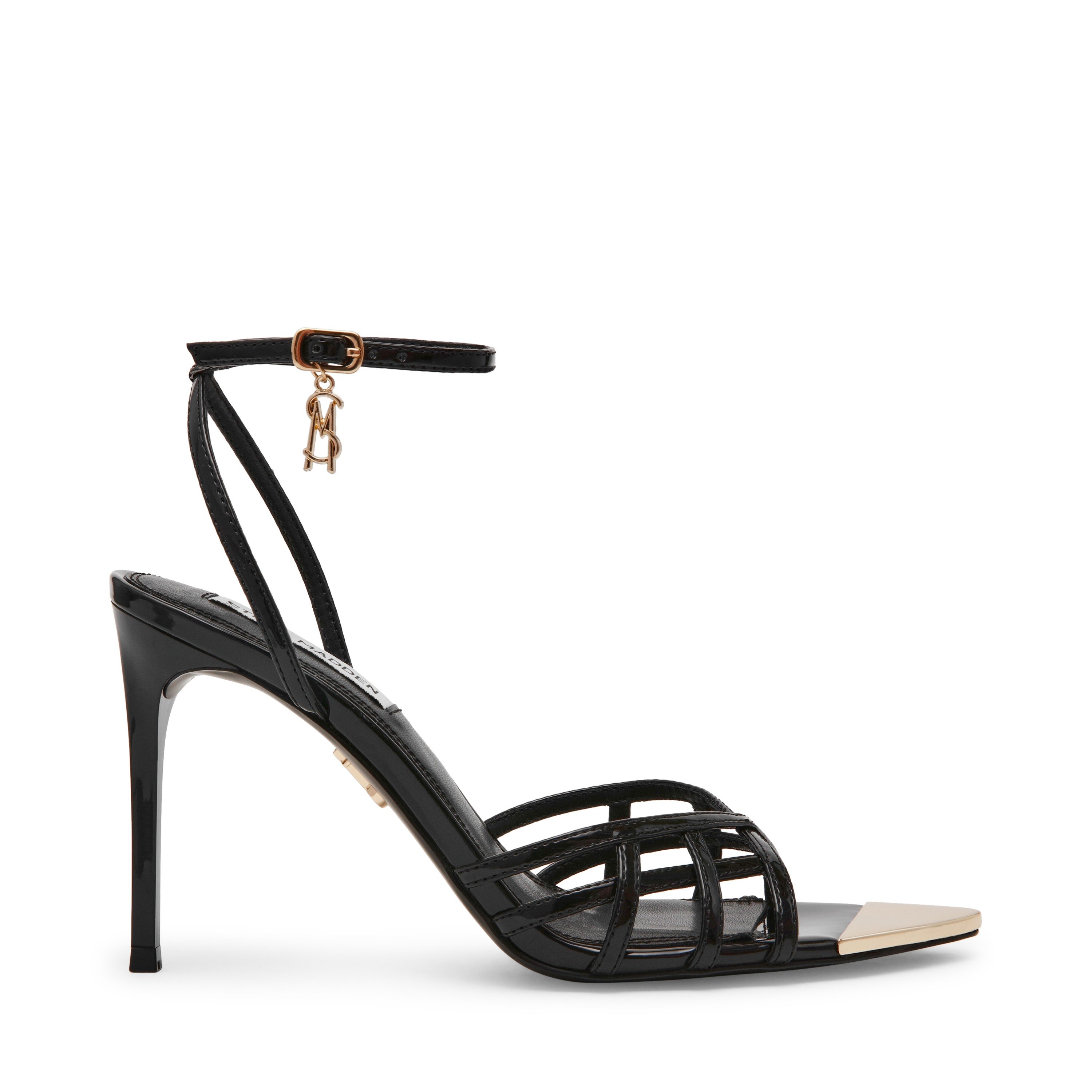 Peepshow-In Black Patent Heels Sandals