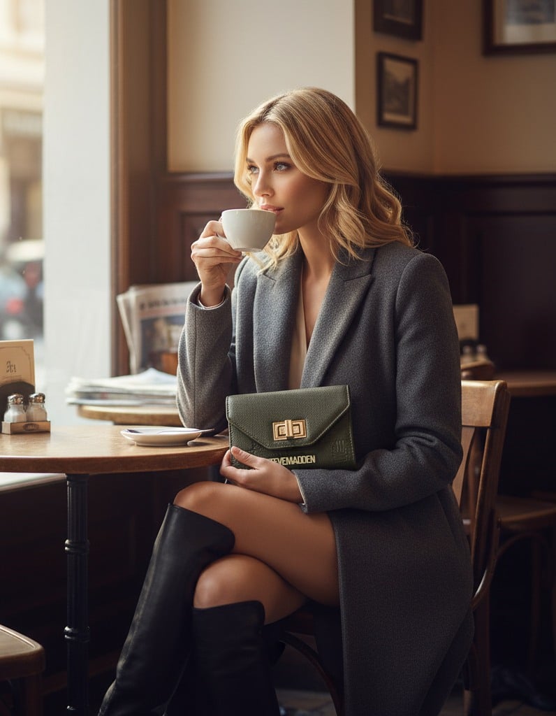 Btab-4 Olive-Gold Clutches & Wallets