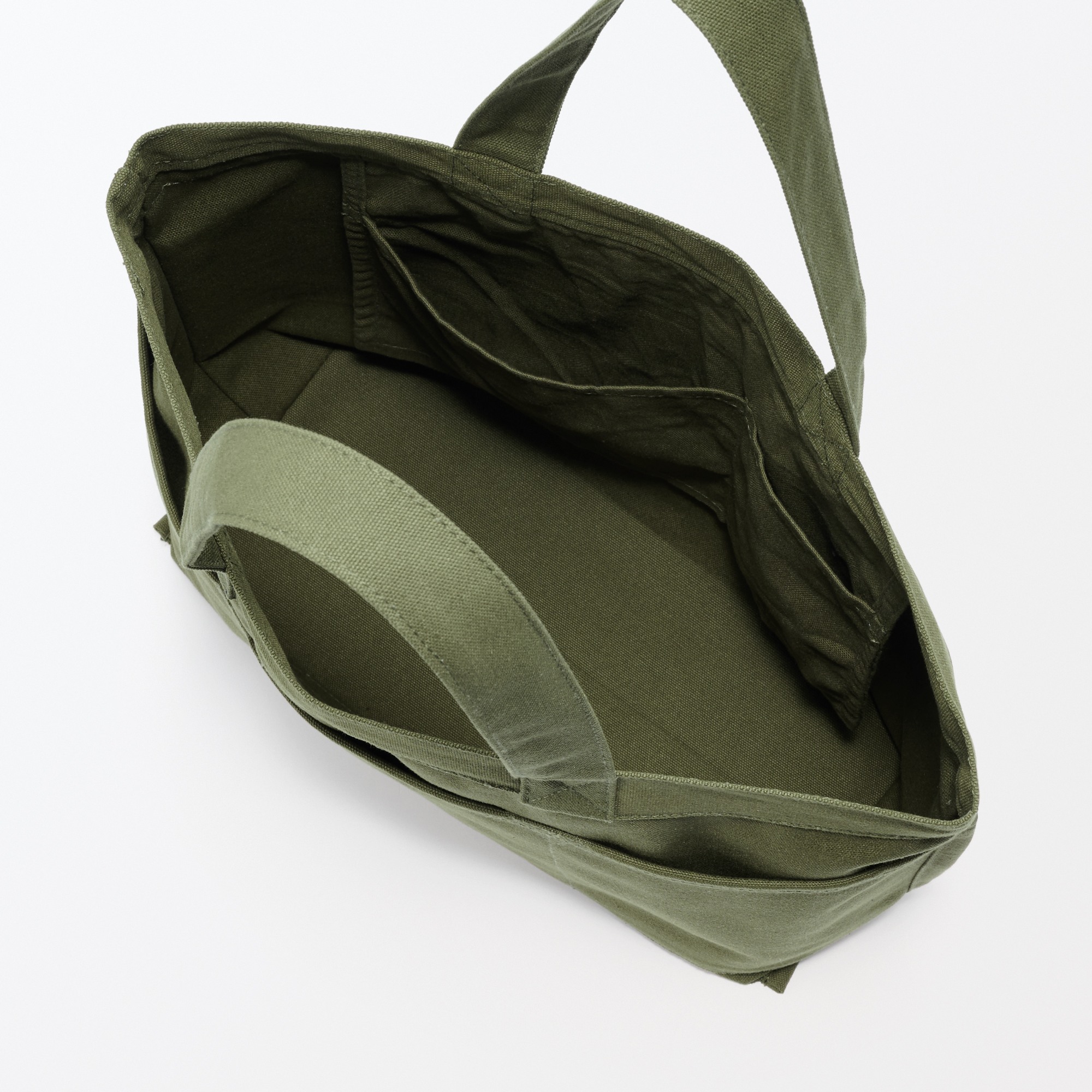 Canvas wide tote bag