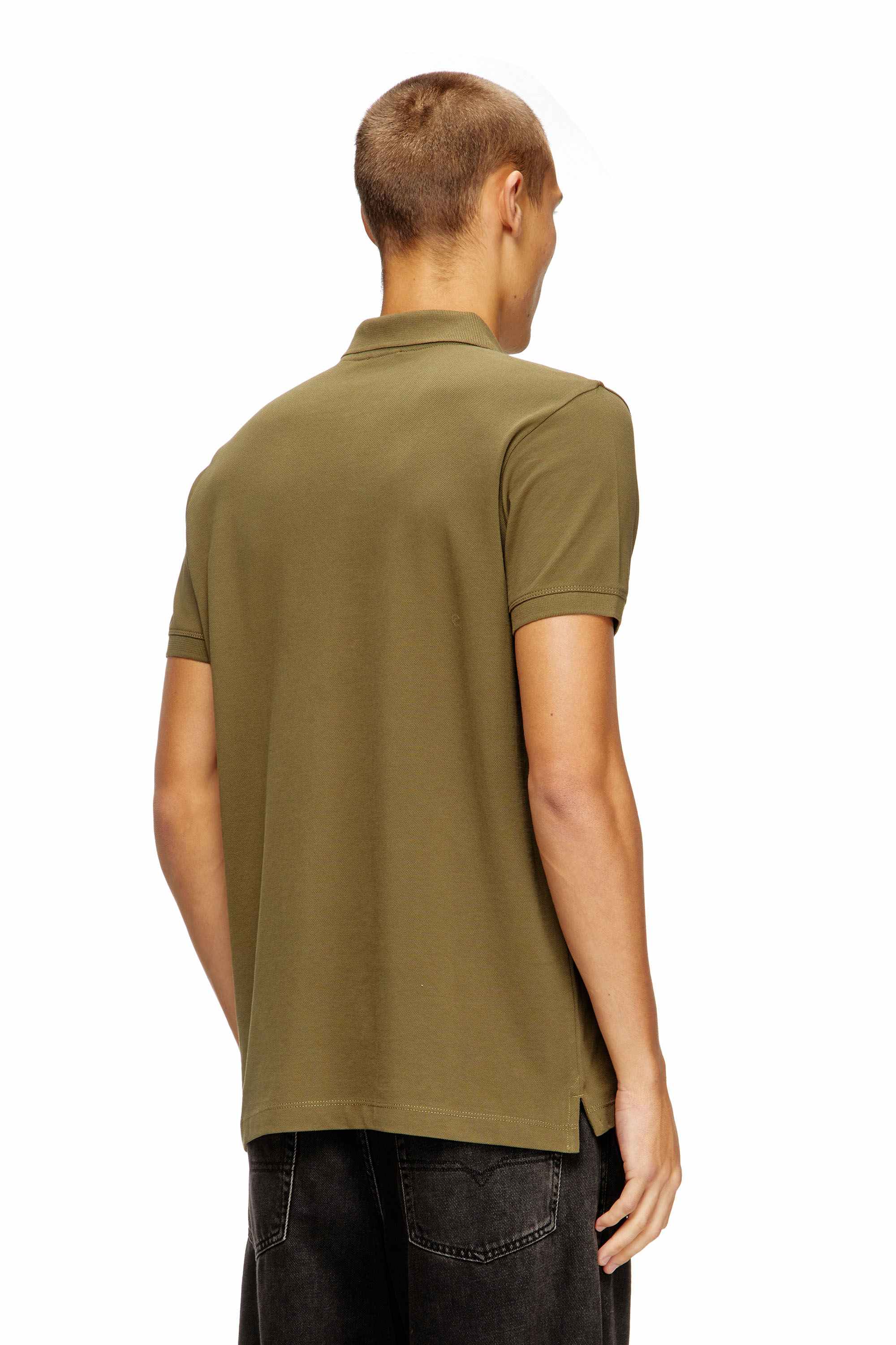 Olive Classic polo with Diesel logo on chest, regular fit