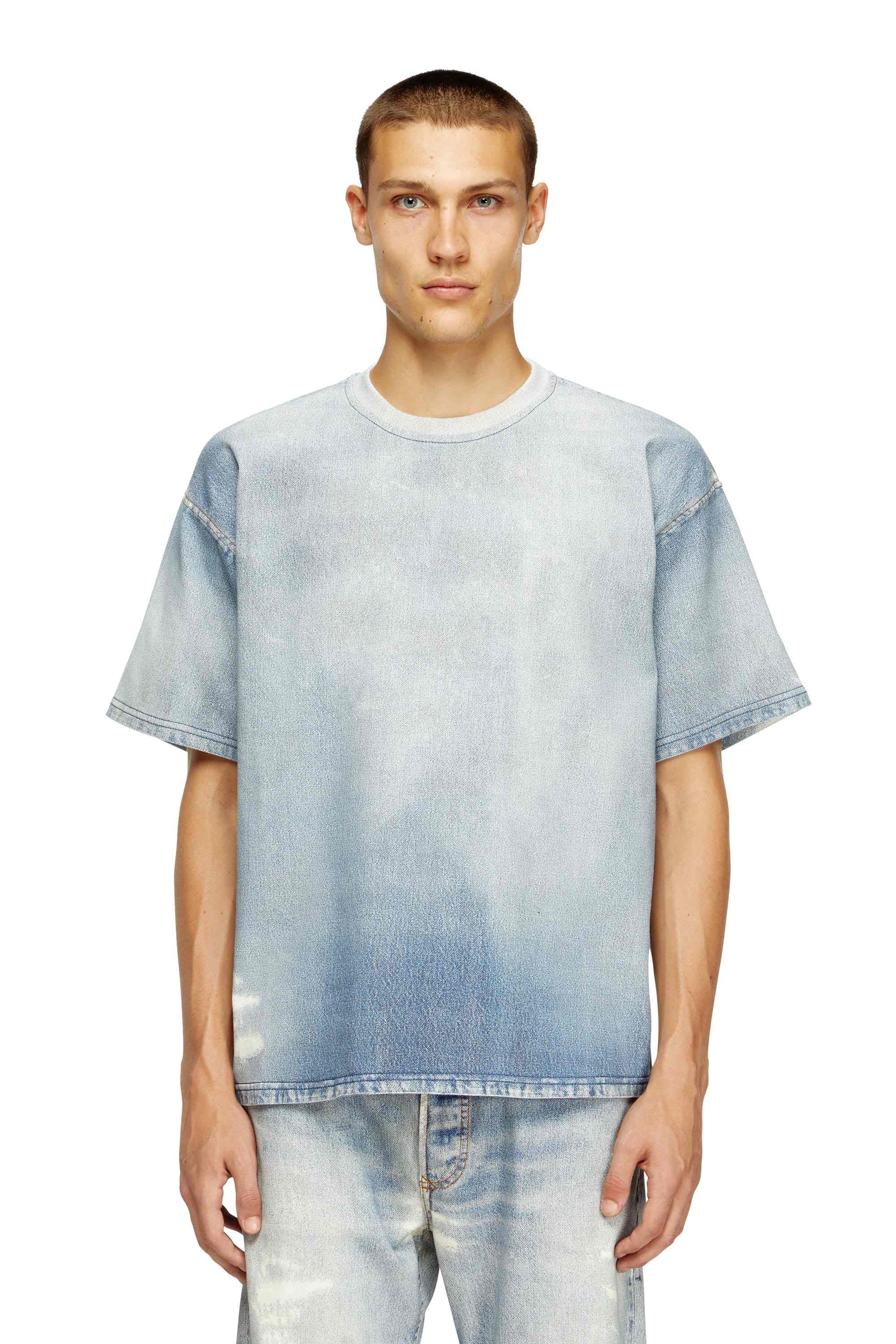 Black T-shirt in printed bleach-effect JoggJeans