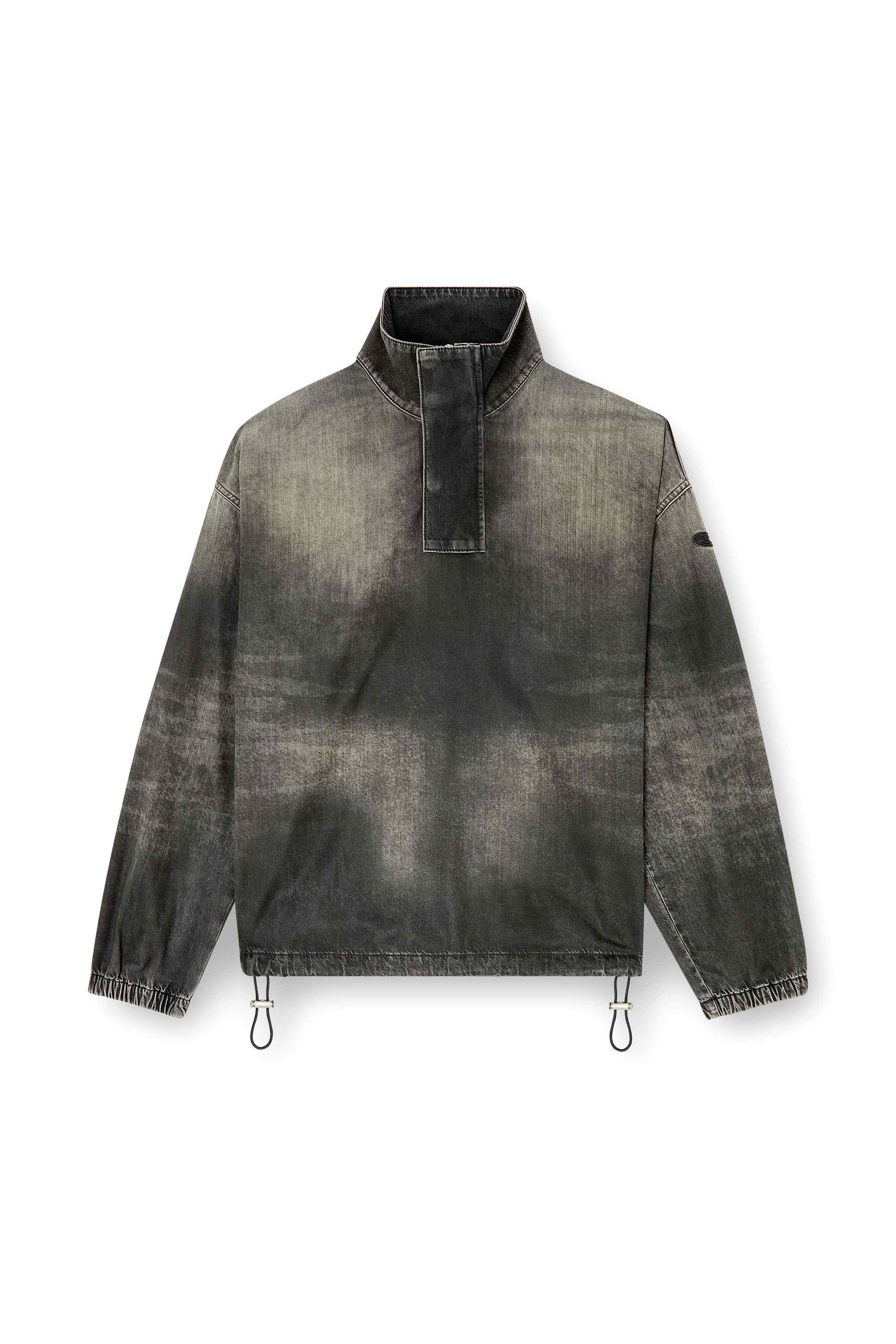 Black Denim top with mock neck
