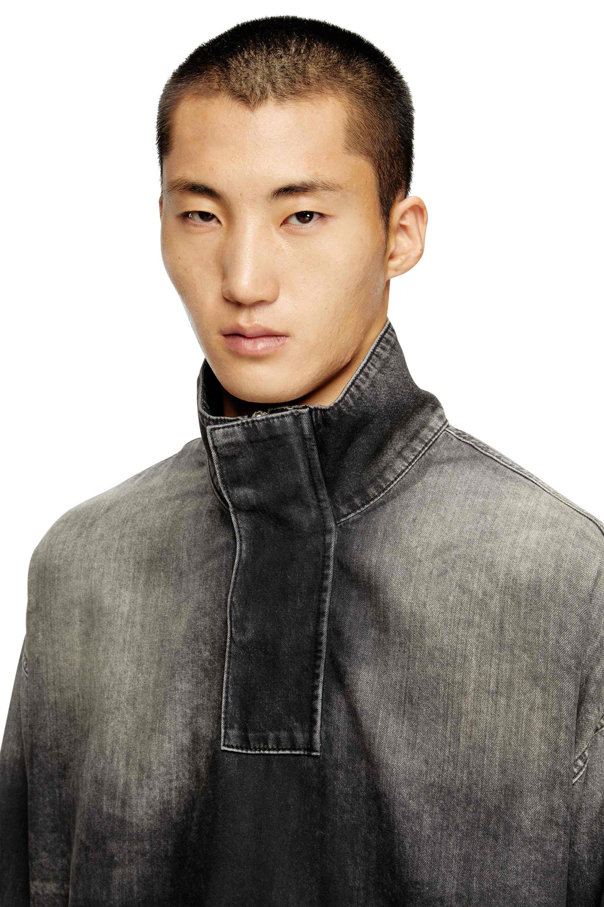 Black Denim top with mock neck