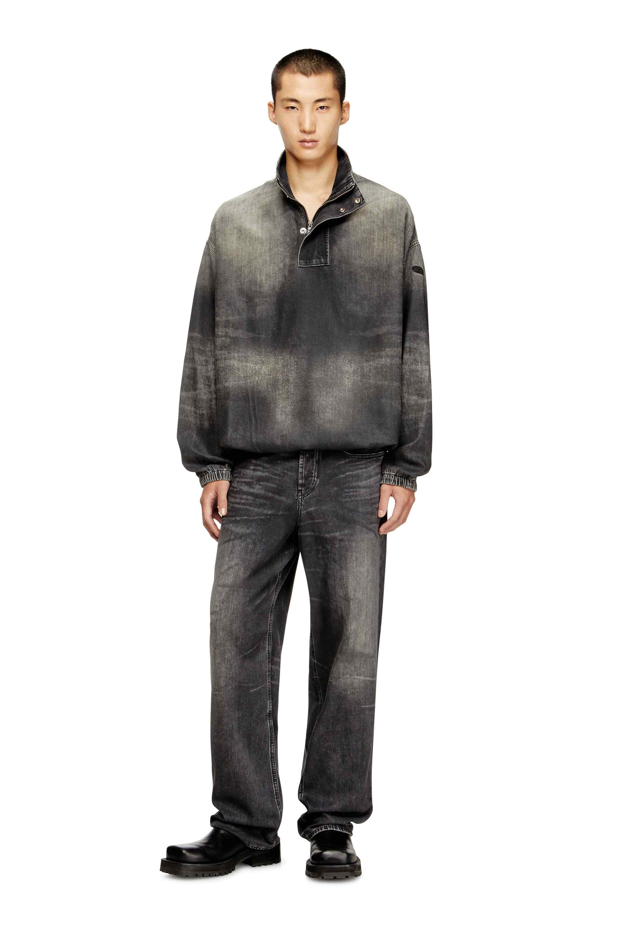 Black Denim top with mock neck