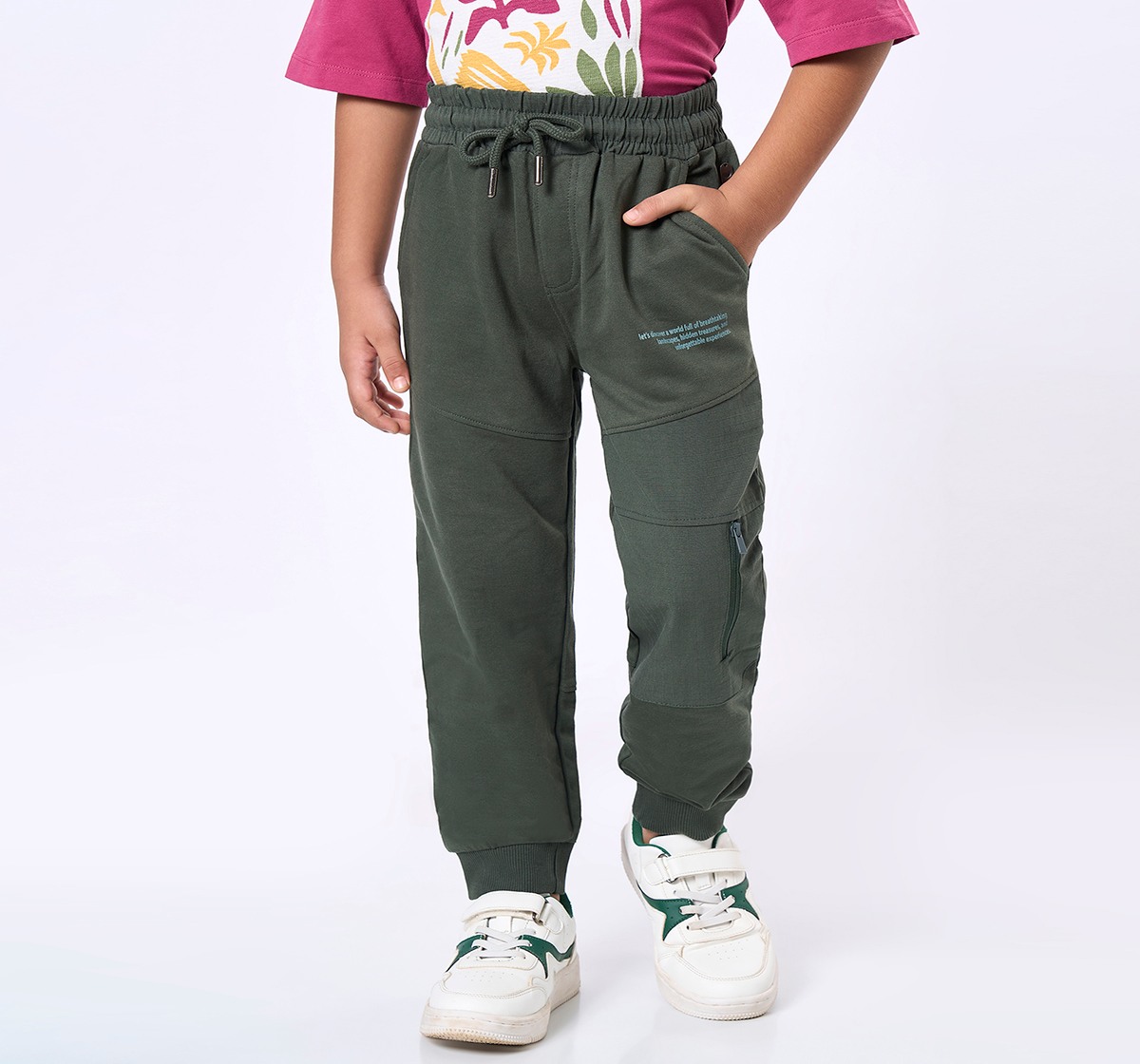 Ed-a-Mamma Kids Boys Joggers Green