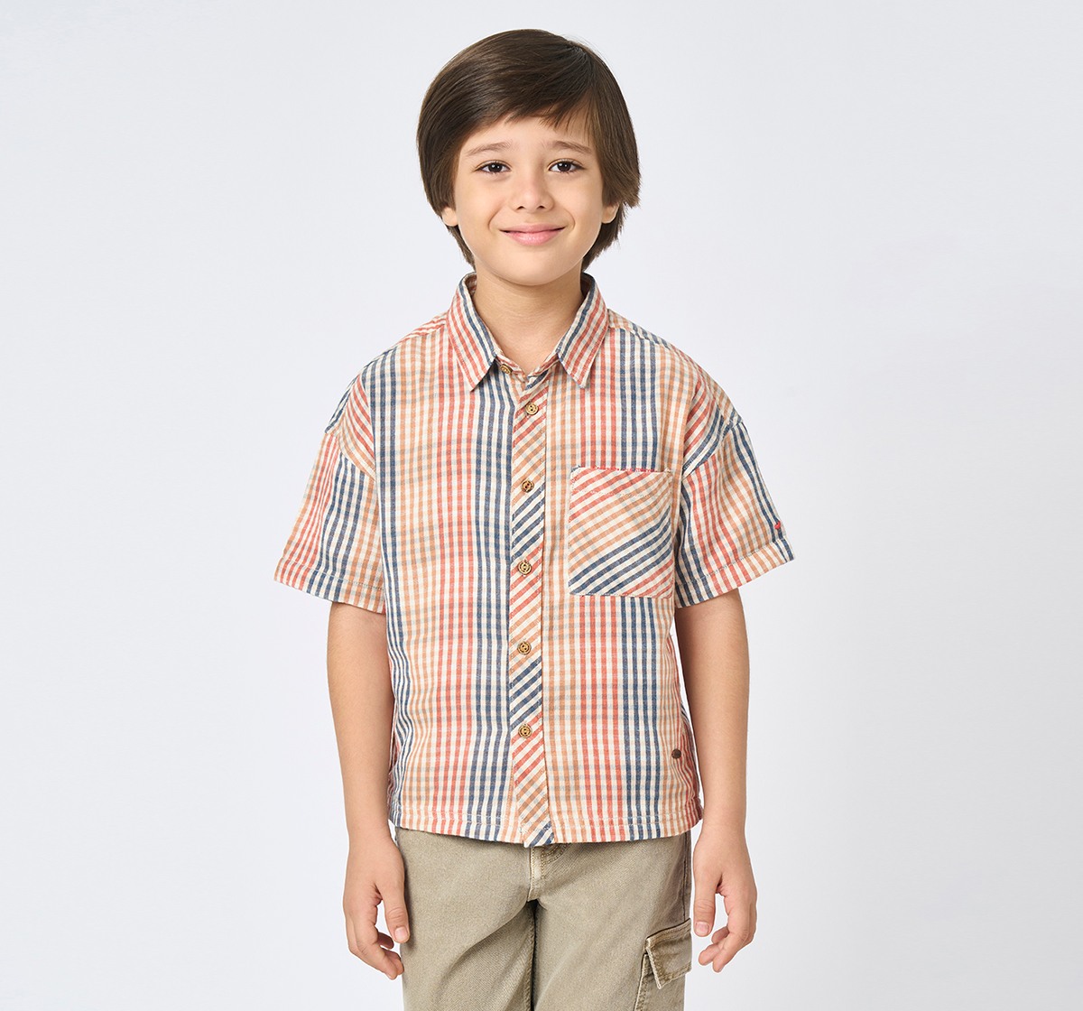 Ed-a-Mamma Kids Boys Shirt Rust