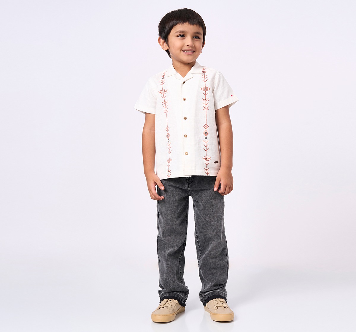 Ed-a-Mamma Kids Boys Shirt Off White
