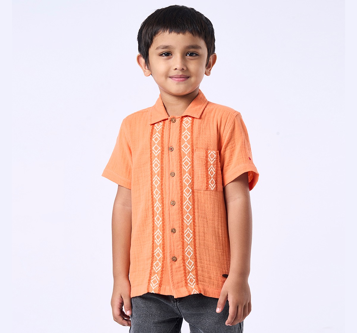 Ed-a-Mamma Kids Boys Shirt Orange
