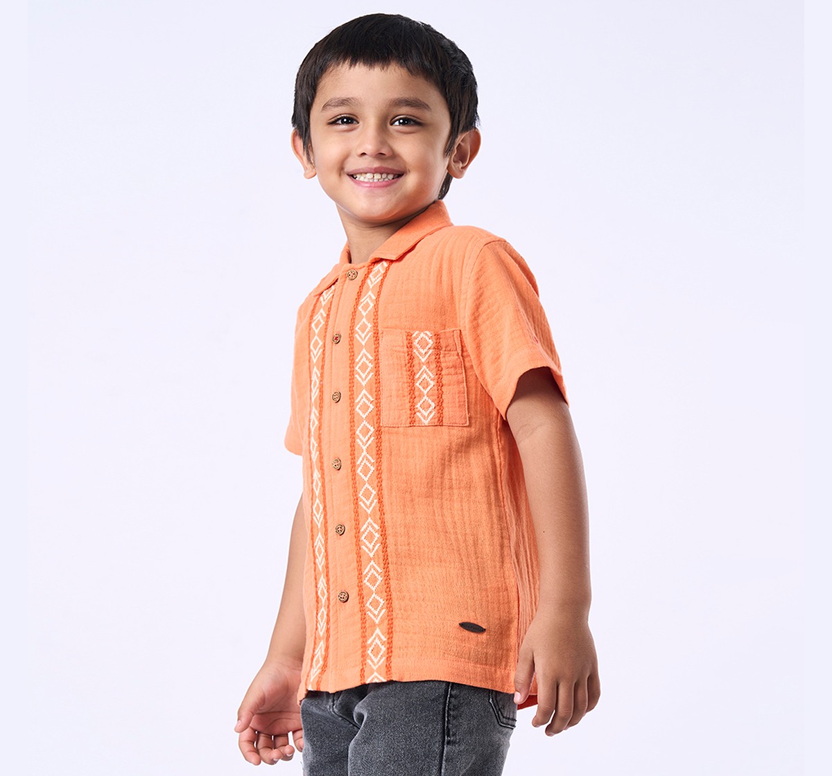 Ed-a-Mamma Kids Boys Shirt Orange