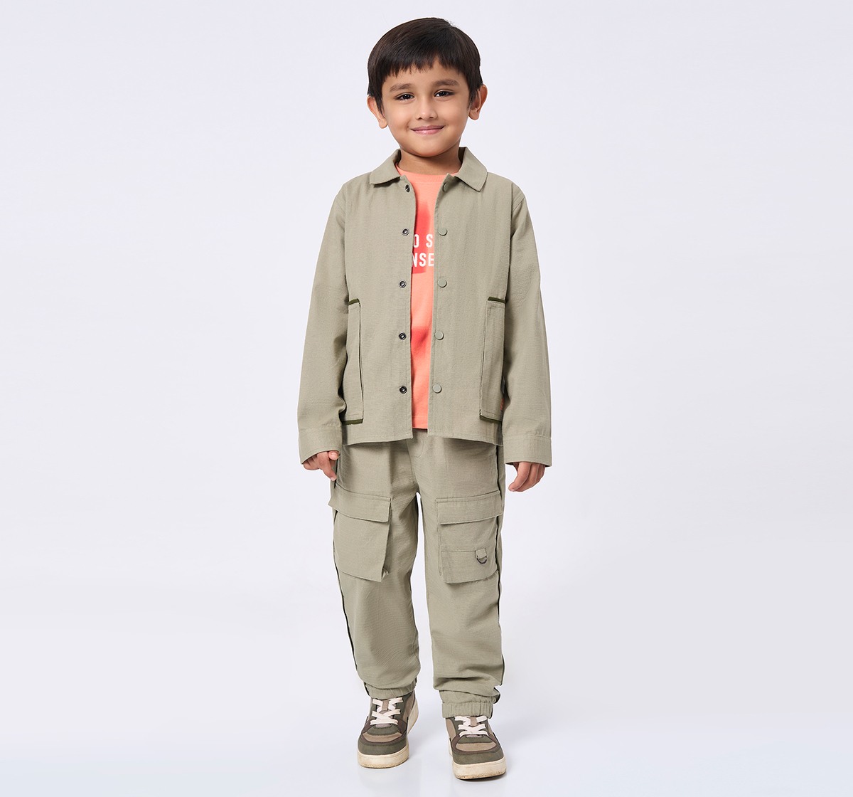 Ed-a-Mamma Kids Boys Shirt Olive