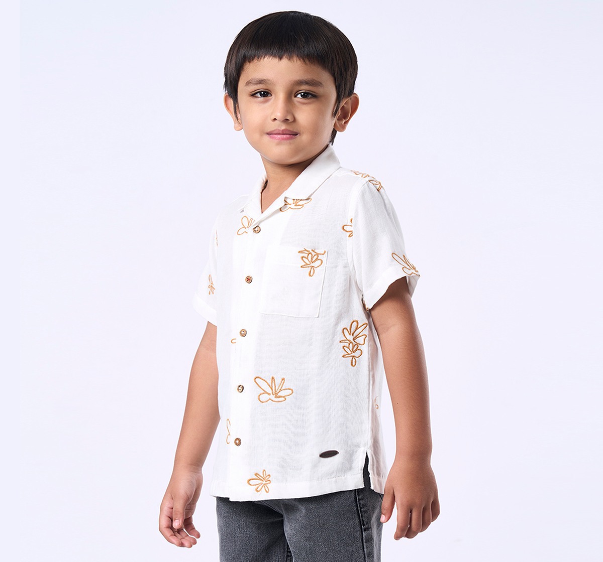 Ed-a-Mamma Kids Boys Shirt Beige