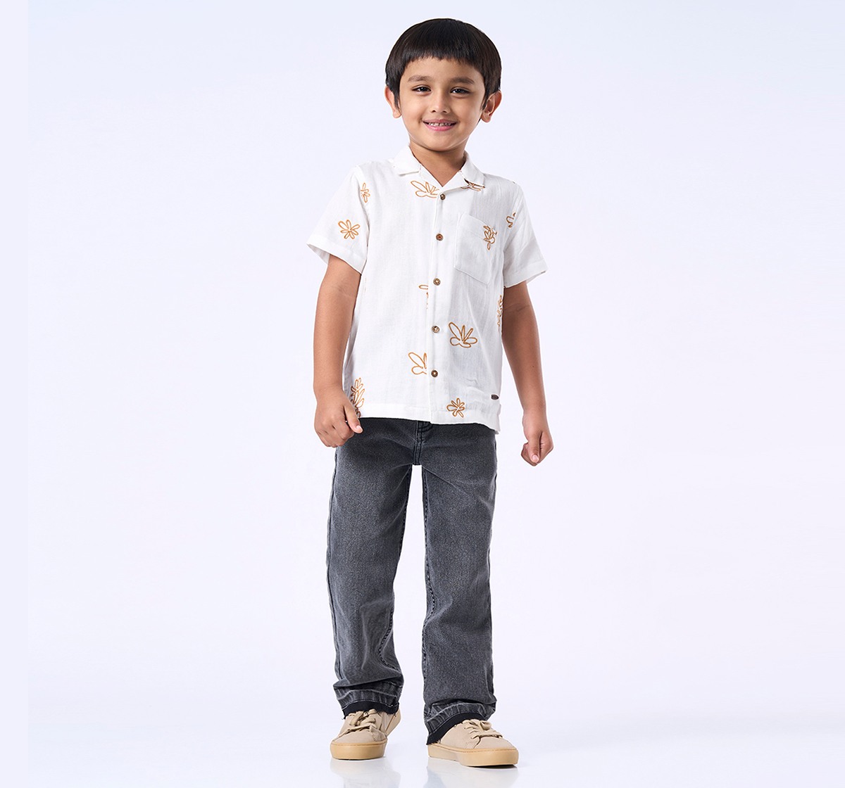 Ed-a-Mamma Kids Boys Shirt Beige