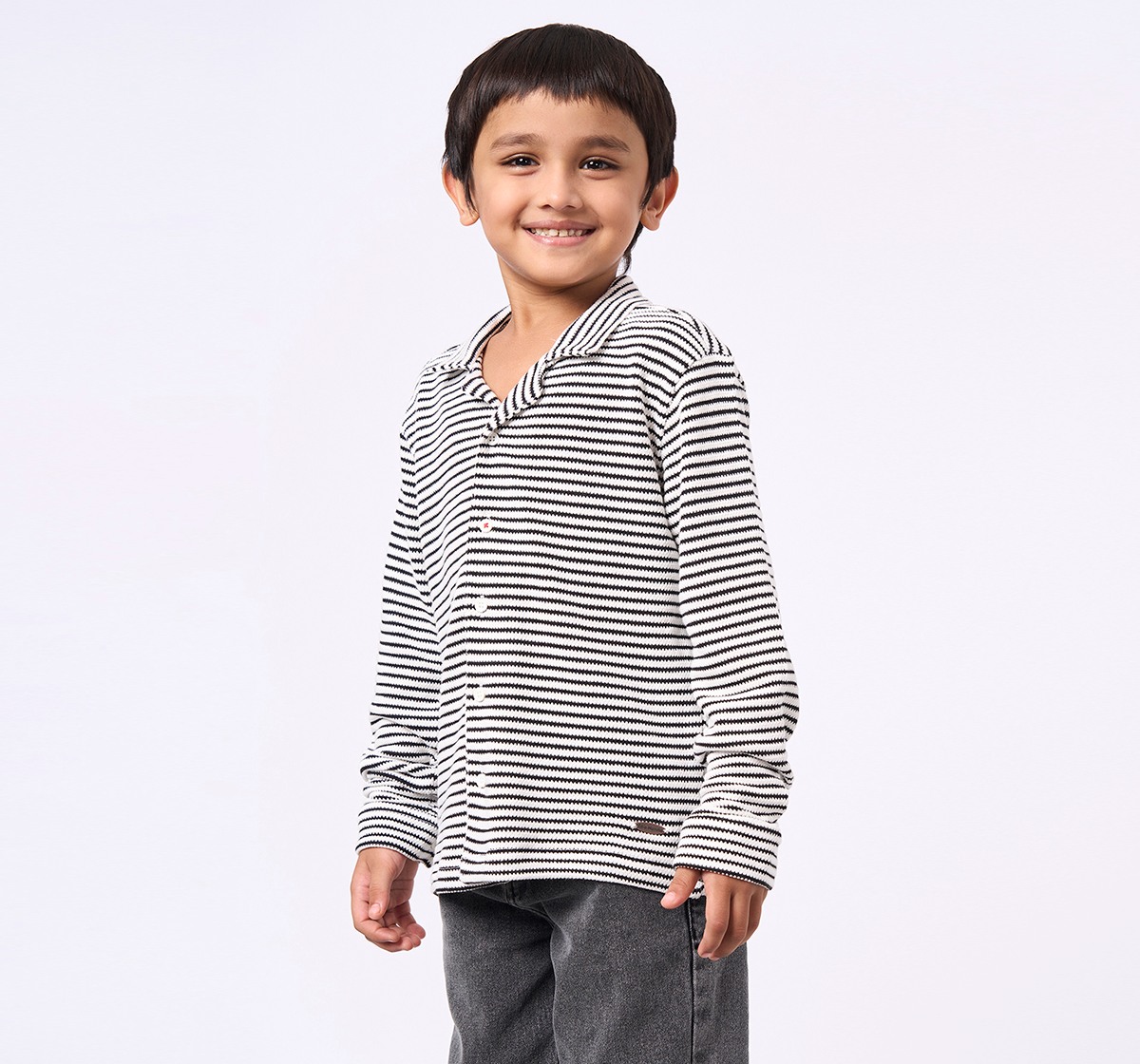 Ed-a-Mamma Kids Boys Shirt Black & White