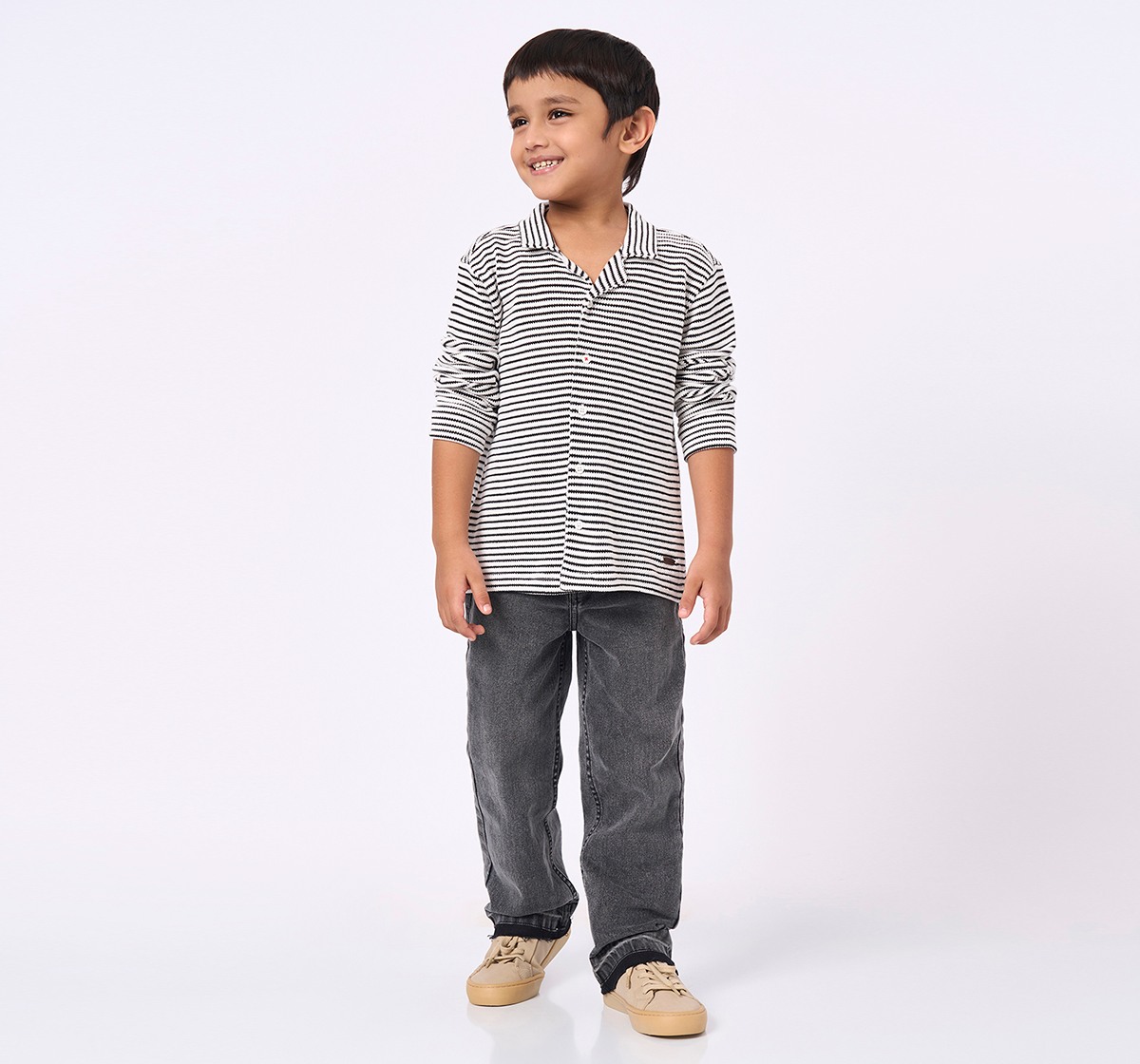 Ed-a-Mamma Kids Boys Shirt Black & White