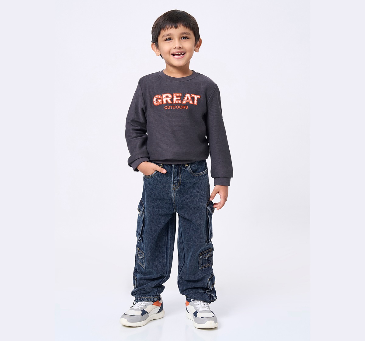 Ed-a-Mamma Kids Boys Sweatshirt Grey
