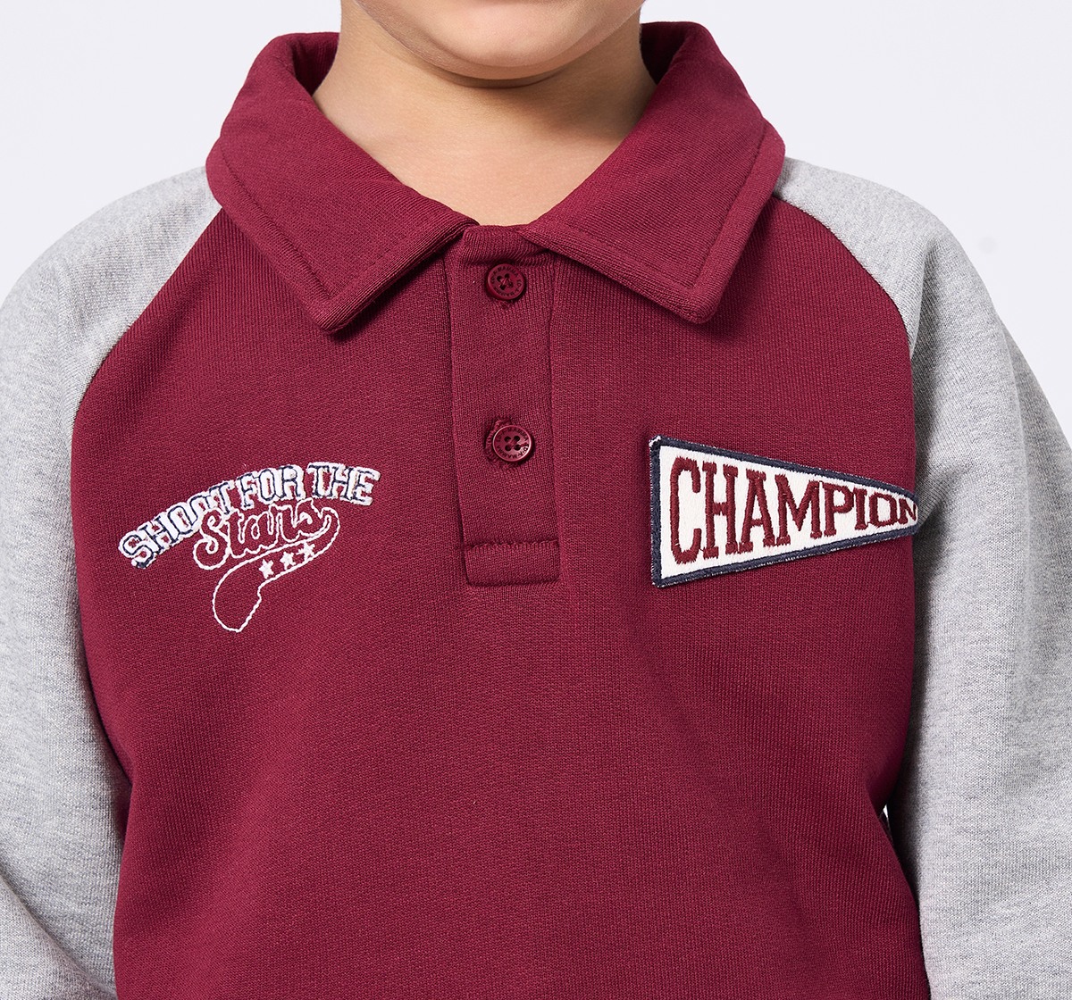 Ed-a-Mamma Kids Boys Sweatshirt Maroon
