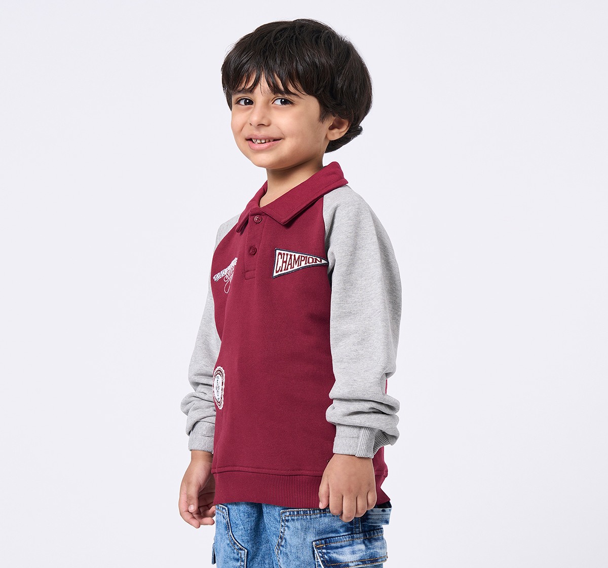 Ed-a-Mamma Kids Boys Sweatshirt Maroon