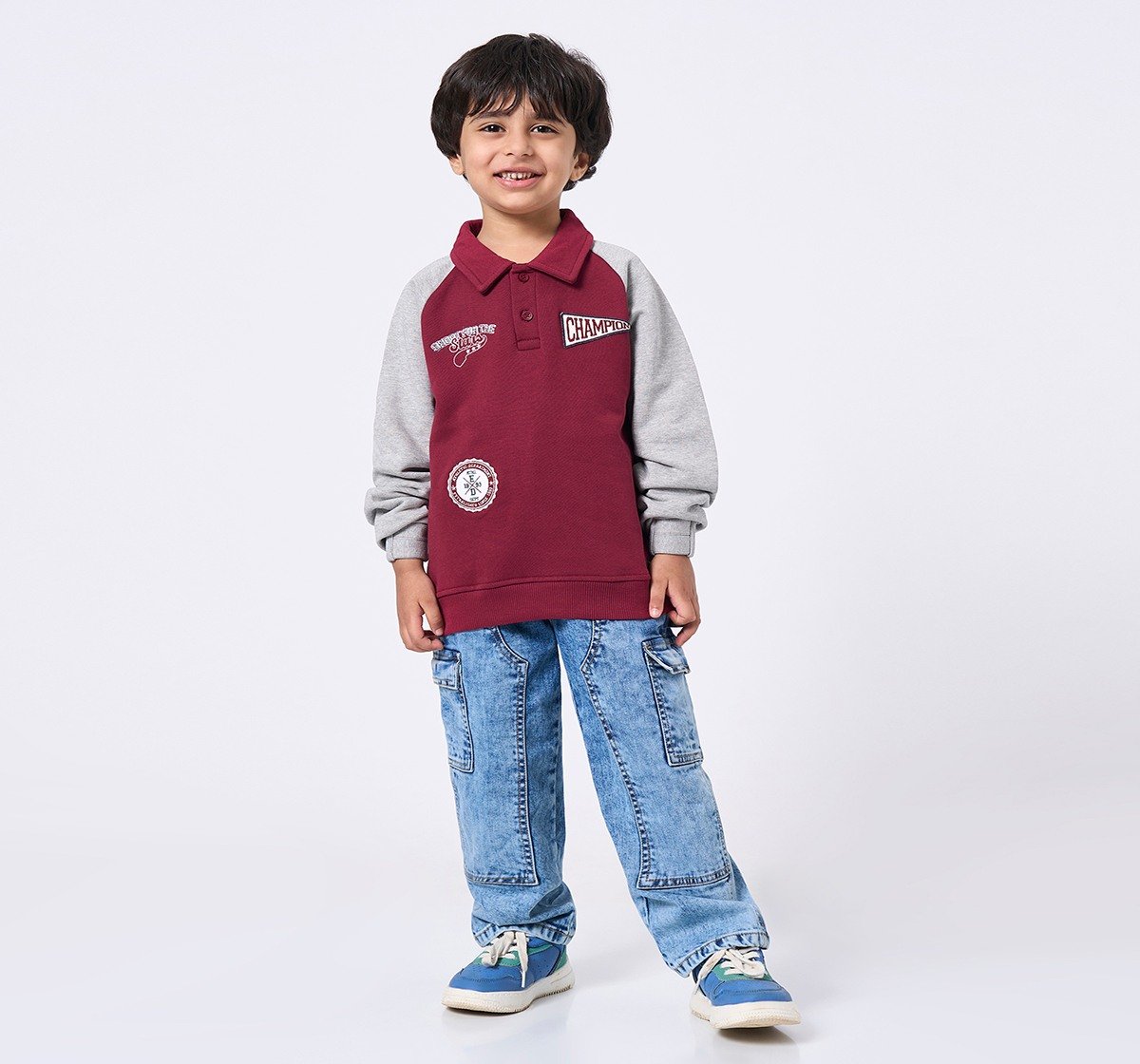 Ed-a-Mamma Kids Boys Sweatshirt Maroon