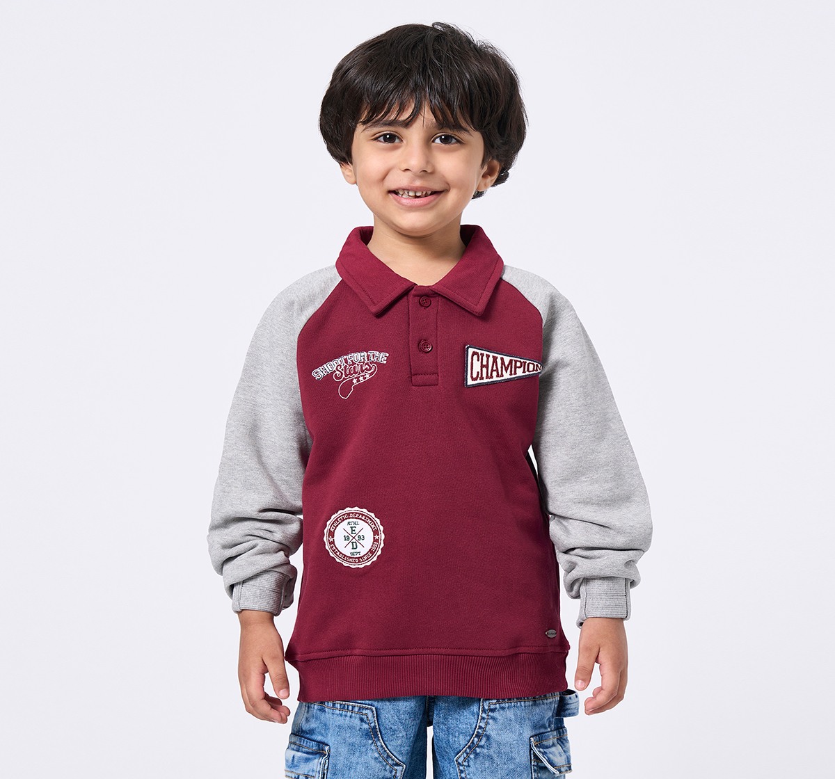 Ed-a-Mamma Kids Boys Sweatshirt Maroon