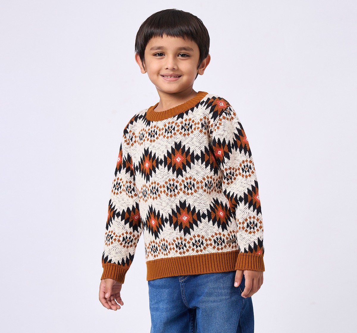 Ed-a-Mamma Kids Boys Sweater Rust