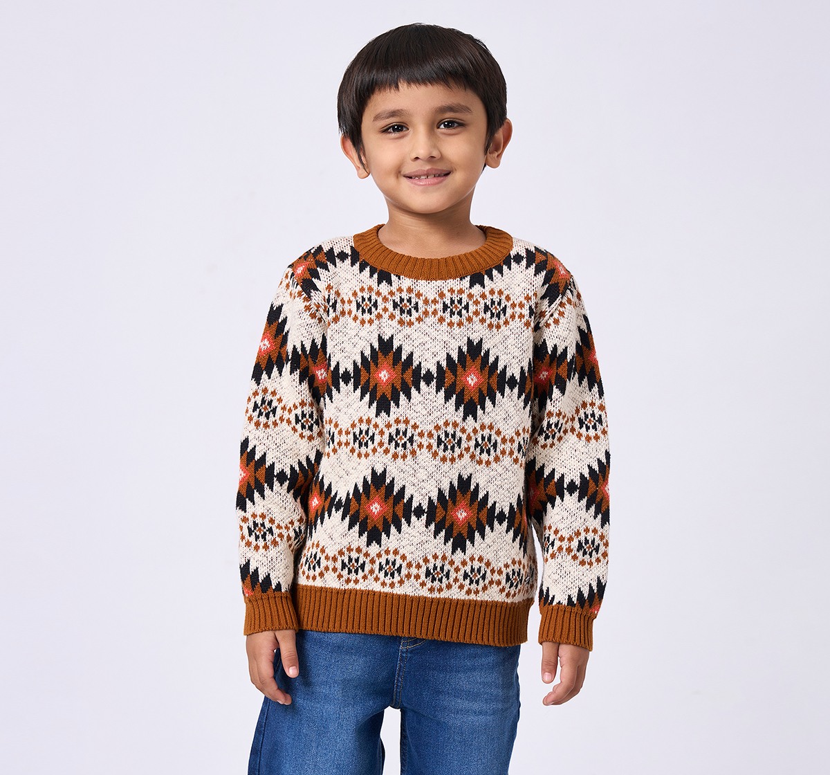 Ed-a-Mamma Kids Boys Sweater Rust