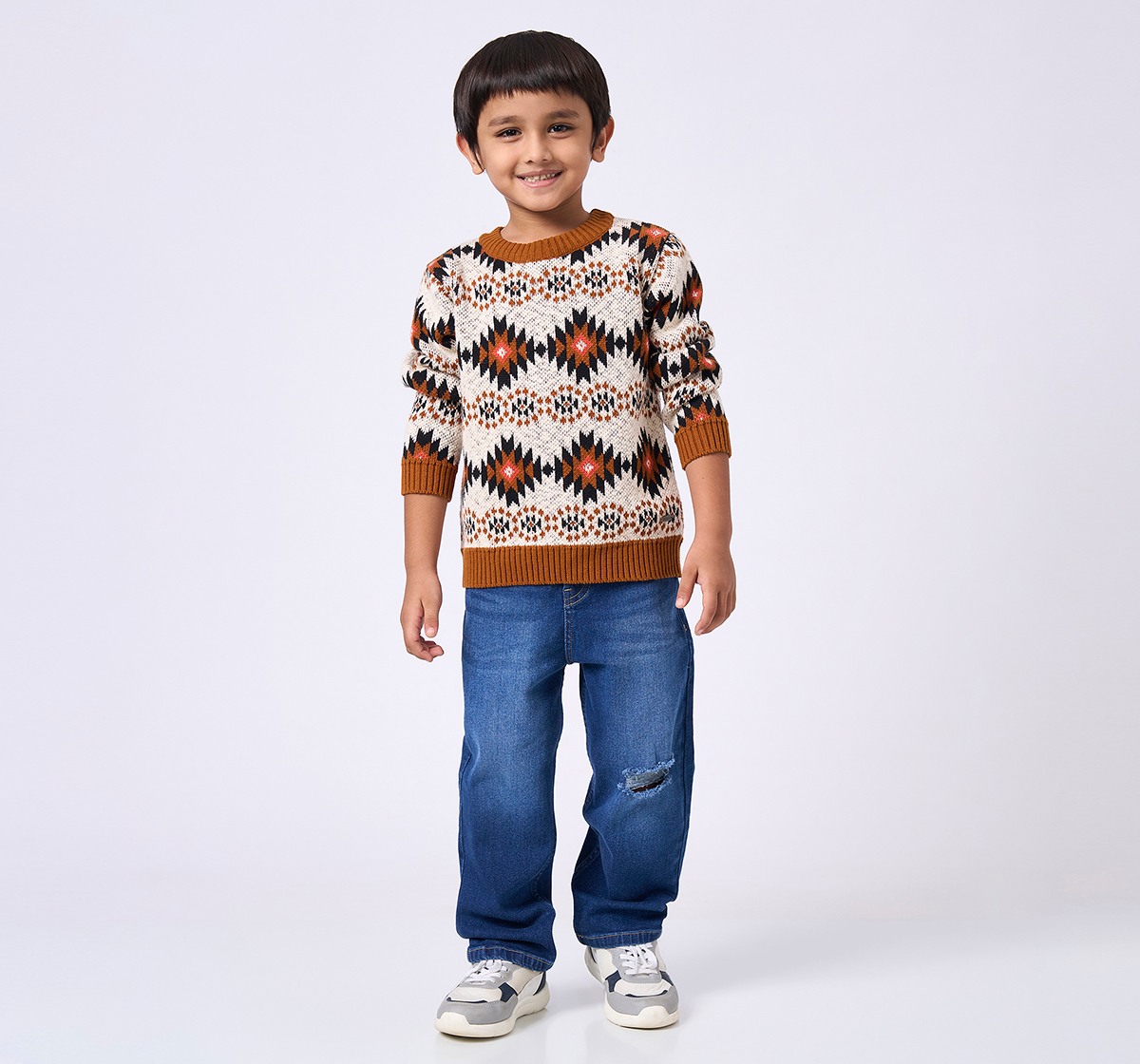 Ed-a-Mamma Kids Boys Sweater Rust