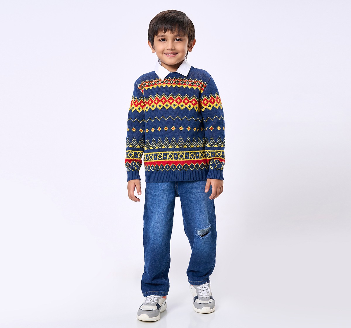 Ed-a-Mamma Kids Boys Sweater Blue