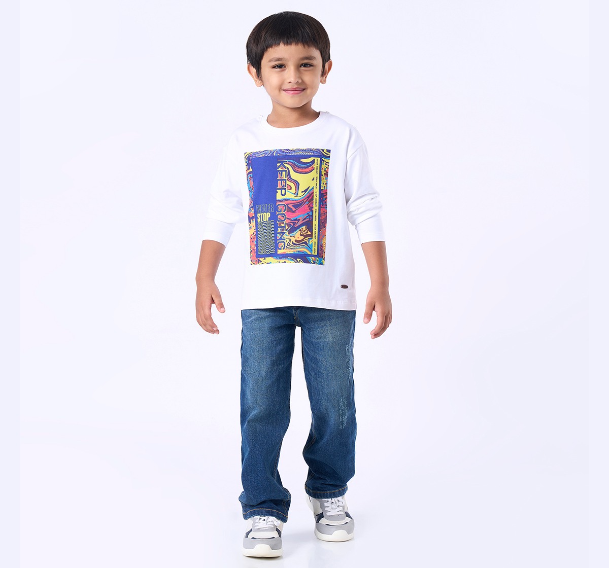 Ed-a-Mamma Kids Boys T-Shirt White