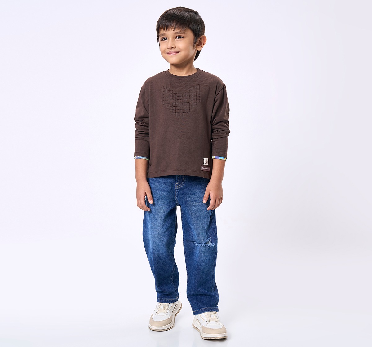 Ed-a-Mamma Kids Boys T-Shirt Brown