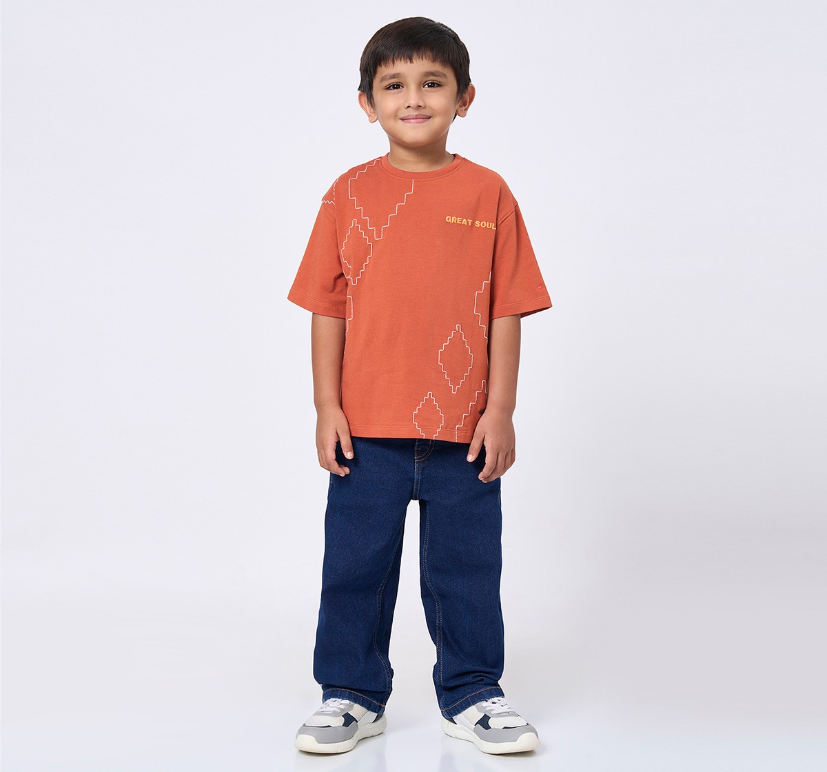 Ed-a-Mamma Kids Boys T-Shirt Rust